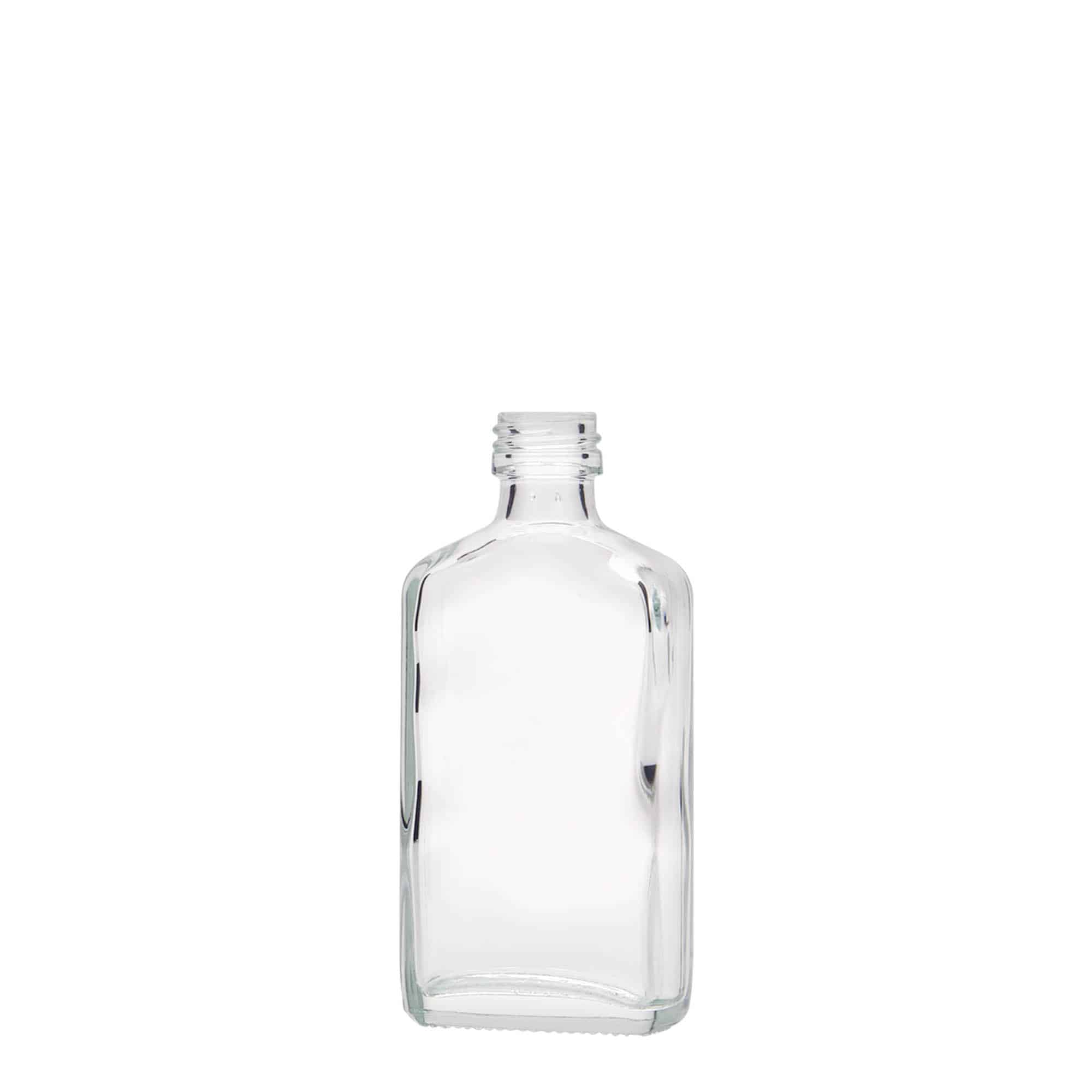 50 ml Garrafa de bolso, retangular, vidro, boca: PP 18