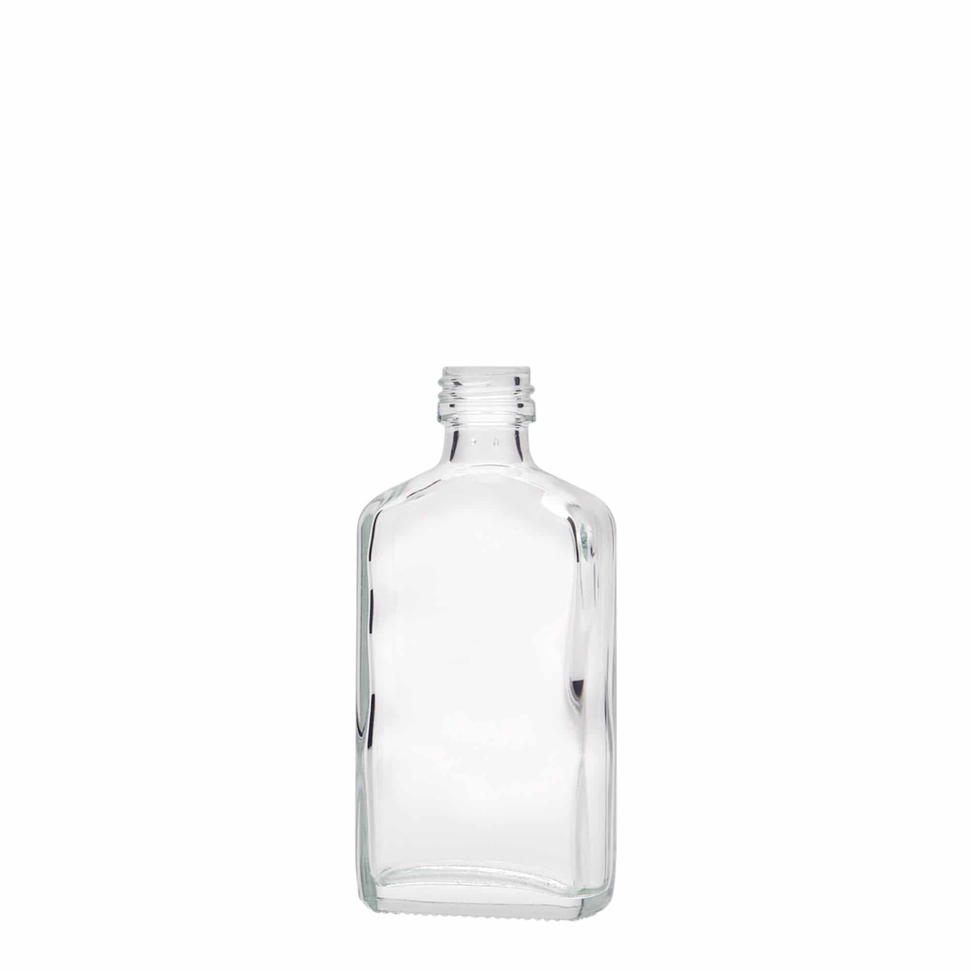 Frasco de bolso de 50 ml, retangular, vidro, bocal: PP 18