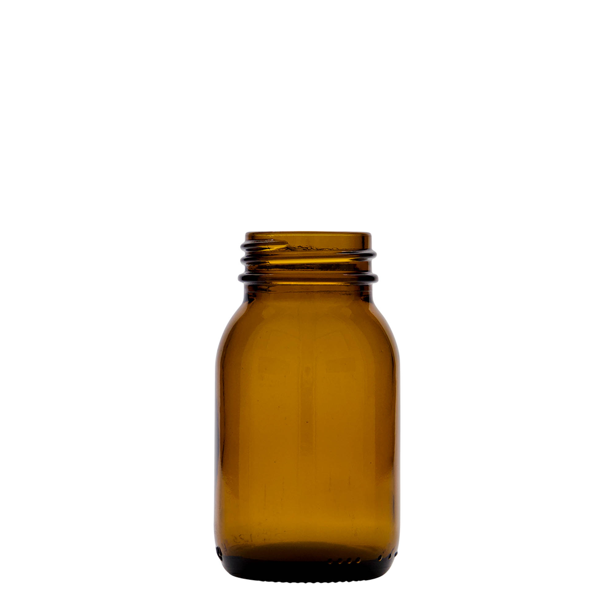 Frasco de pescoço largo de 125 ml, castanho, boca: DIN 40 Frasco de pescoço largo de 125 ml, castanho, boca: DIN 40