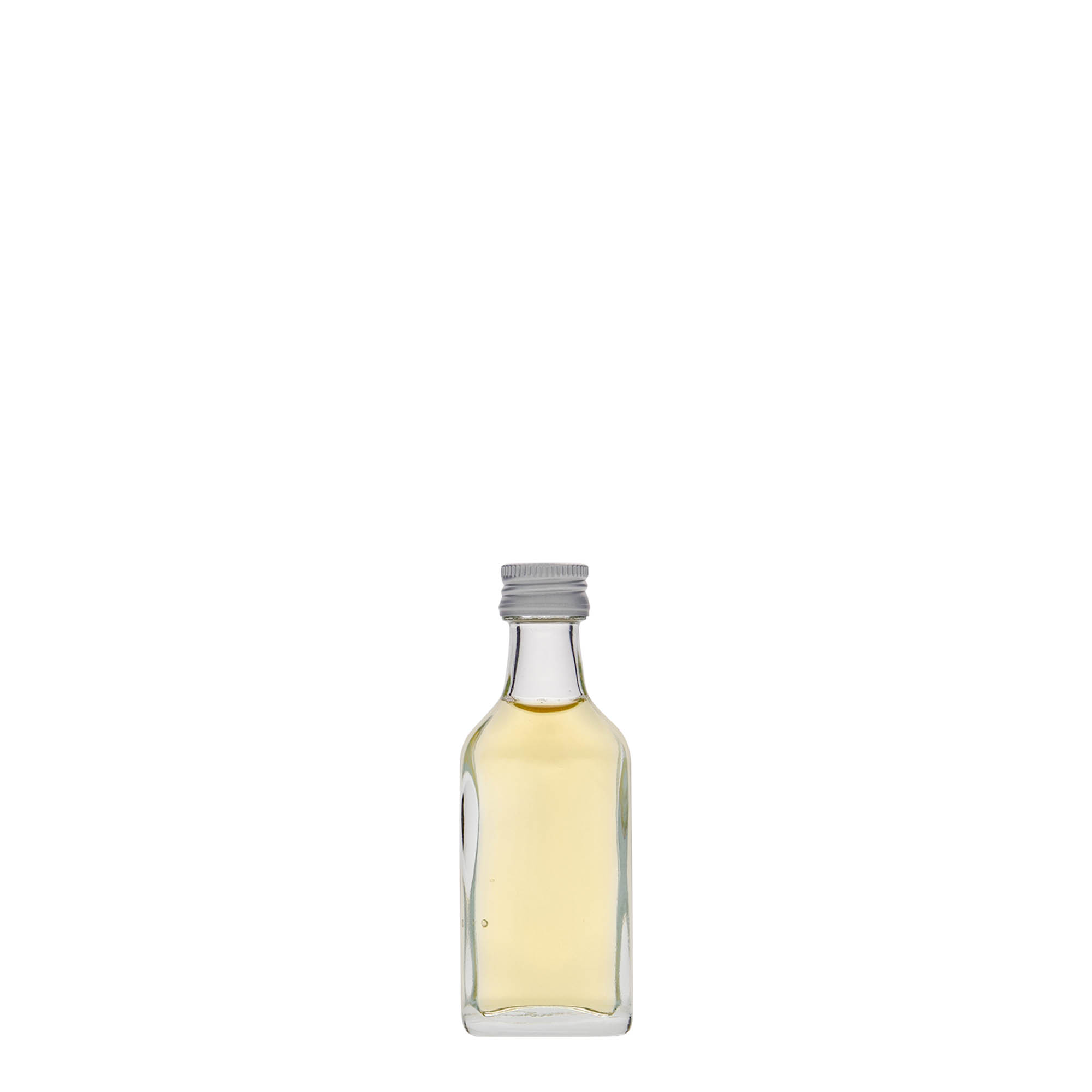 Frasco de bolso de 20 ml, retangular, vidro, boca: PP 18 Frasco de bolso de 20 ml, retangular, vidro, boca: PP 18