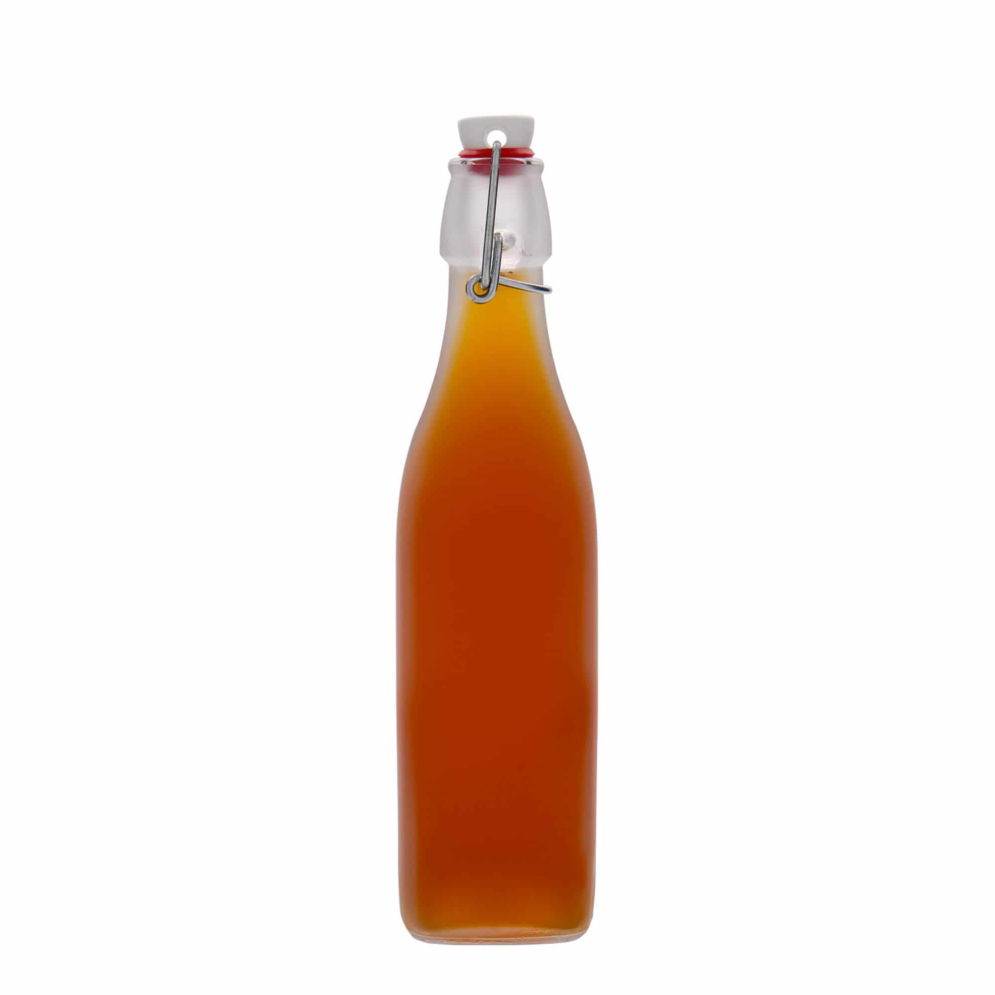 Garrafa de vidro 500 ml 'Swing, quadrada, branca, boca: fecho de alavanca'