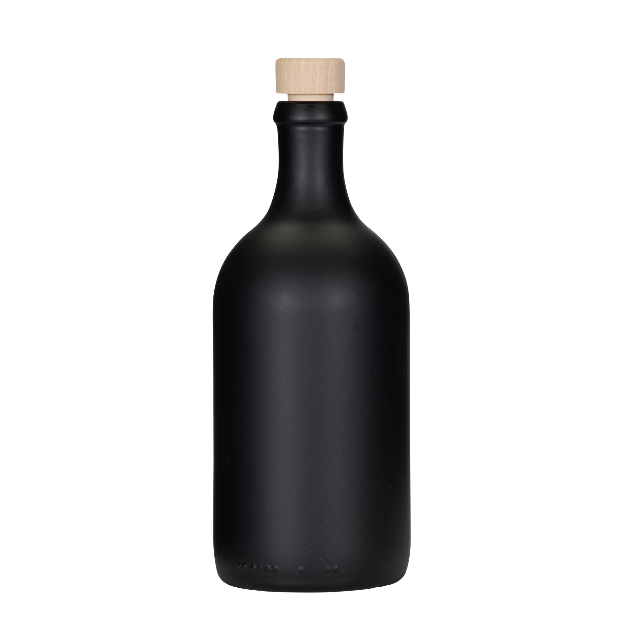 Garrafa de vidro 500 ml 'Ginevra Leggera', preta, boca: cortiça