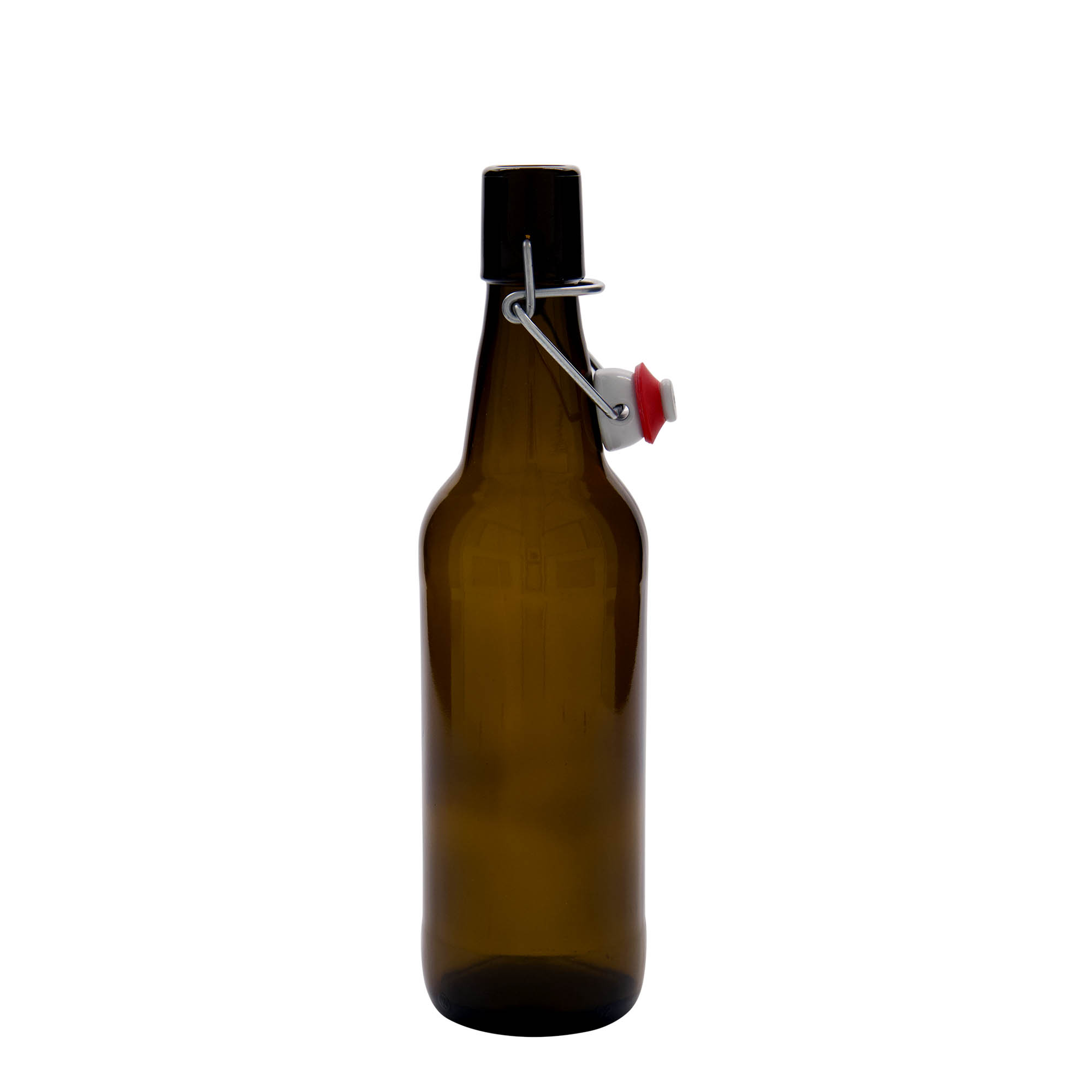 Garrafa de cerveja de 500 ml, vidro, castanha, boca: fecho de mola Garrafa de cerveja de 500 ml, vidro, castanha, boca: fecho de mola