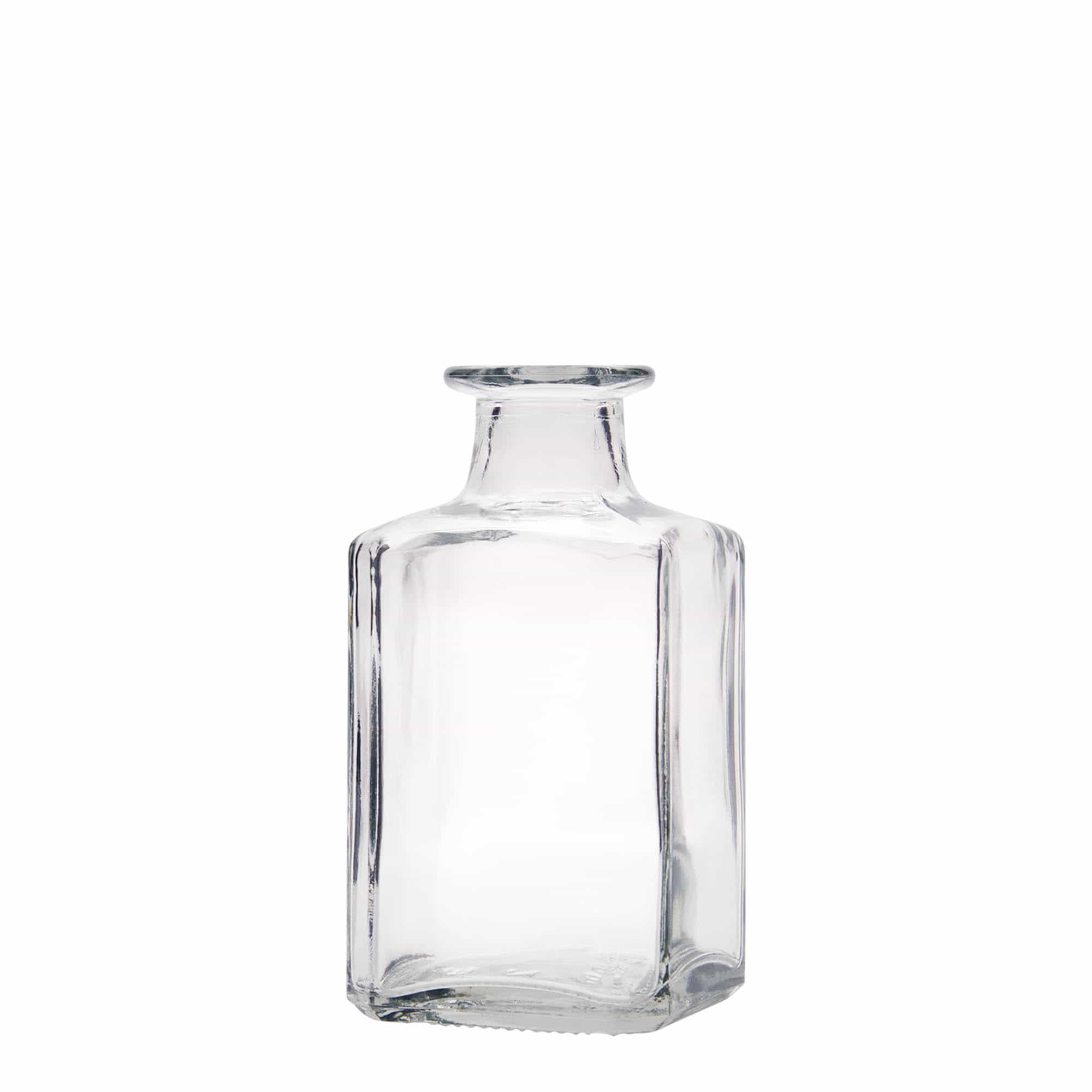 Garrafa de vidro de 250 ml 'Torben', quadrada, boca: rolha