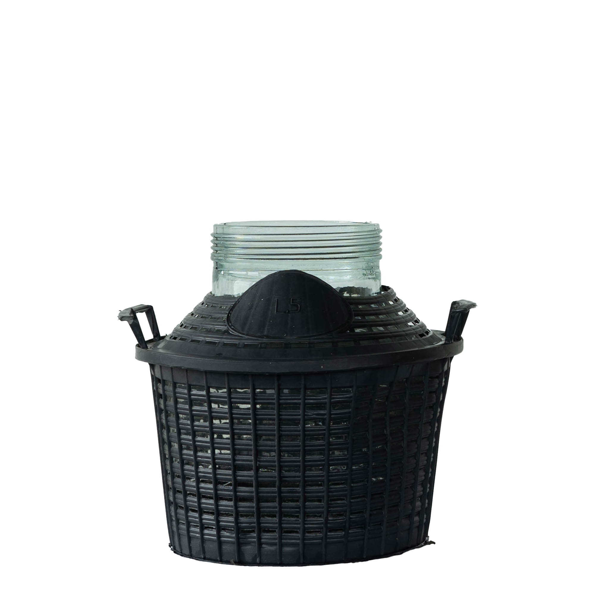 5 l garrafa de balão de boca larga, vidro, boca: fecho de rosca