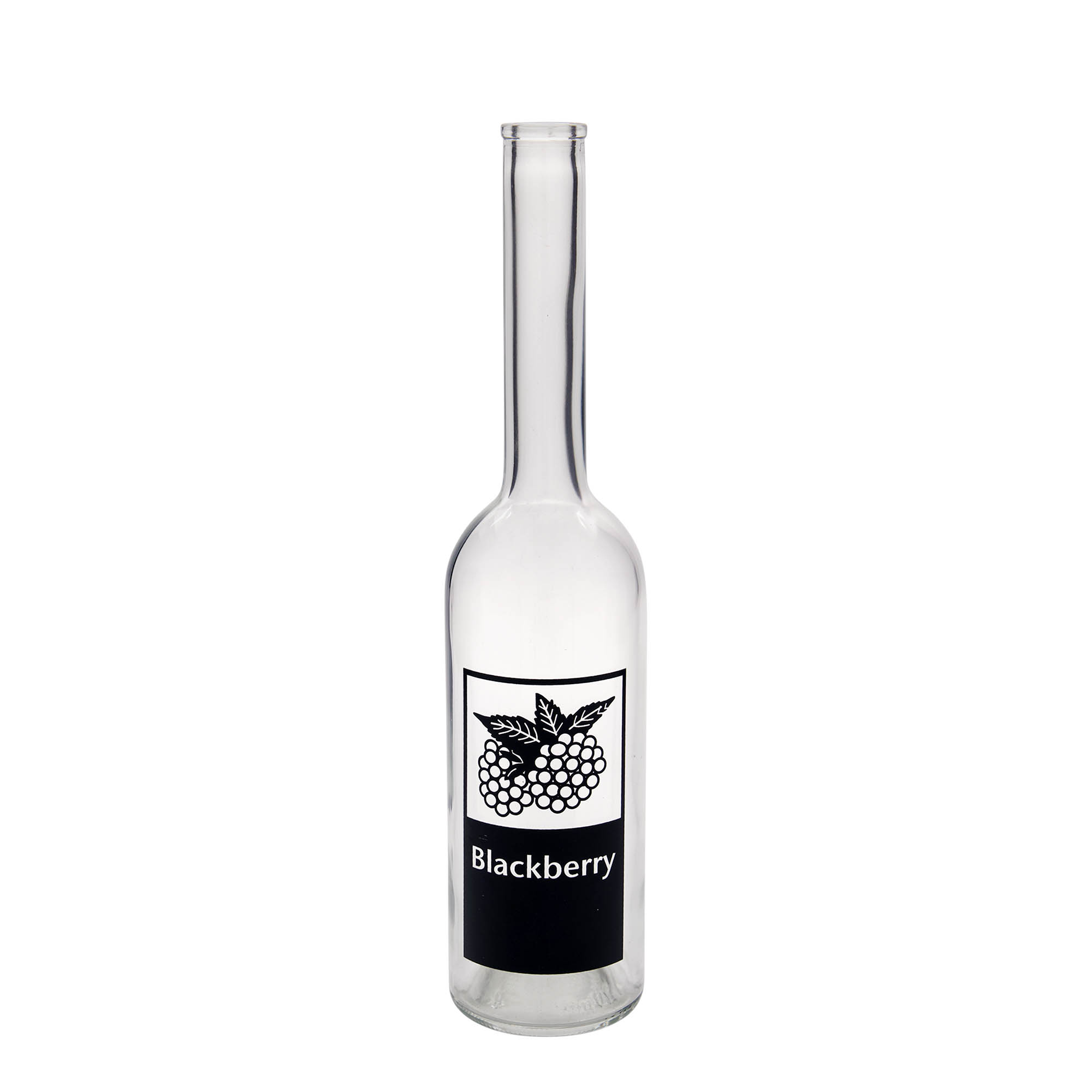 Garrafa de vidro de 500 ml 'Opera', motivo: Amora, bocal: Cortiça Garrafa de vidro de 500 ml 'Opera', motivo: Amora, bocal: Cortiça