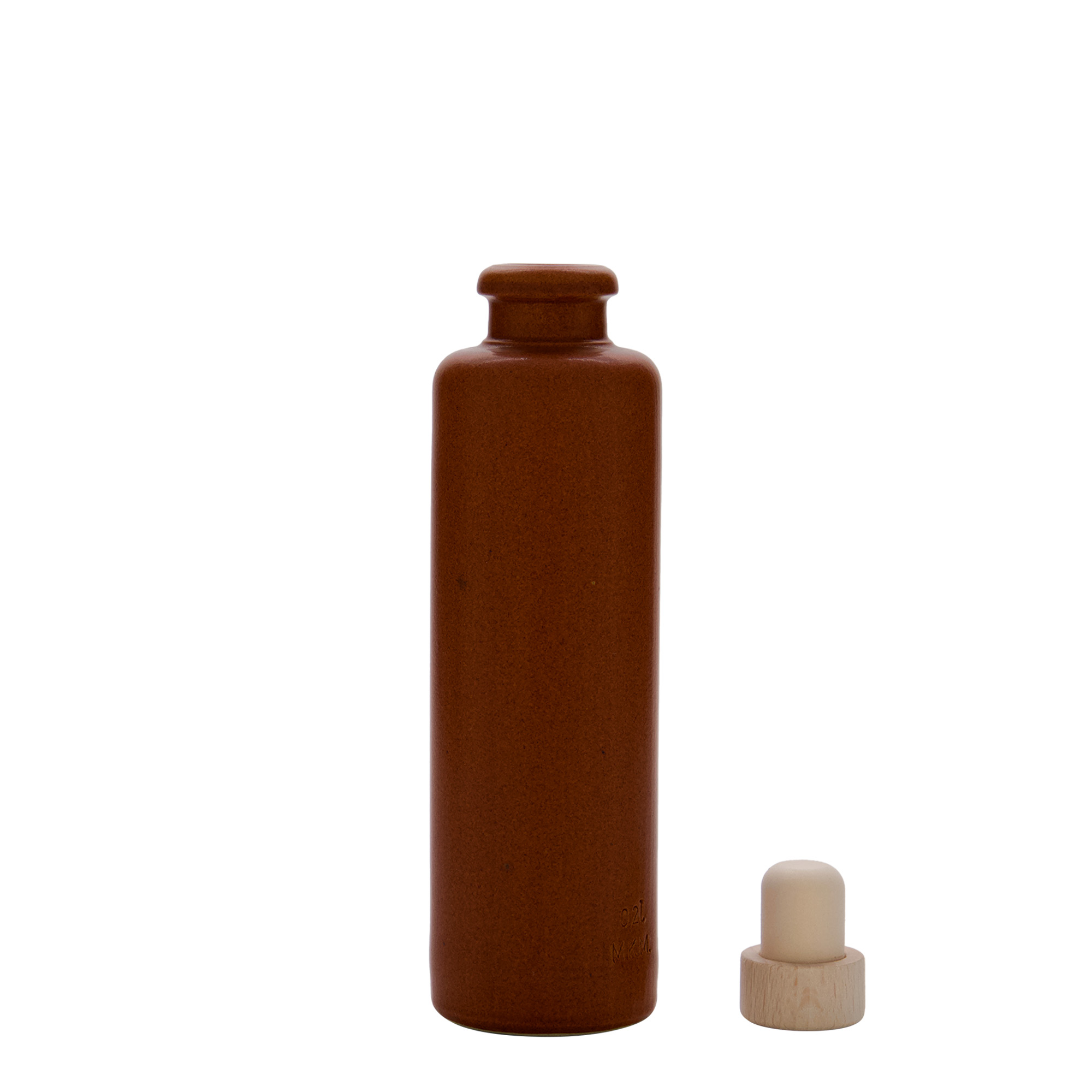 200 ml jarro de barro, faiança, vermelho-acastanhado, boca: cortiça