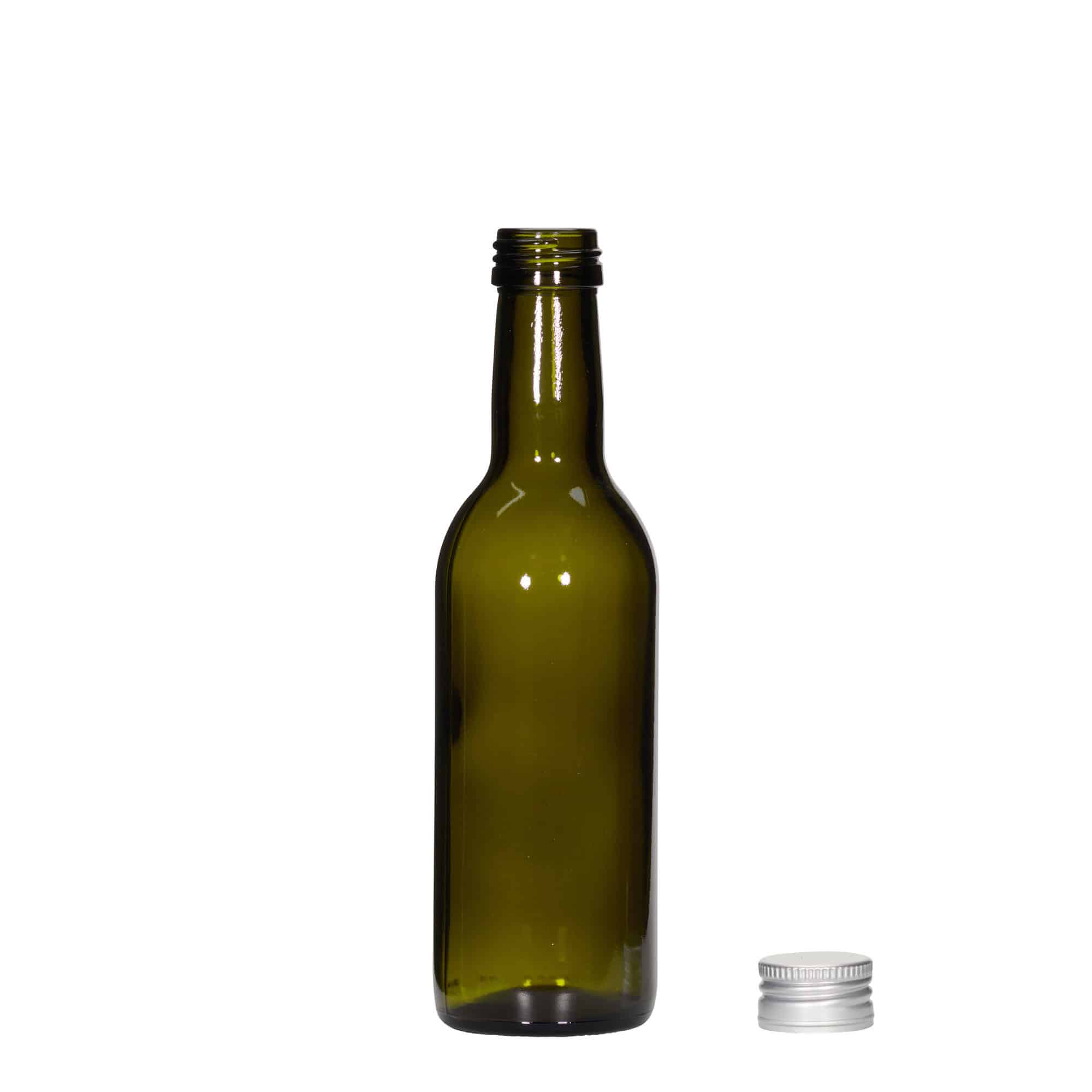 Frasco de vidro 250 ml 'Bordeaux', verde antigo, boca: PP 28
