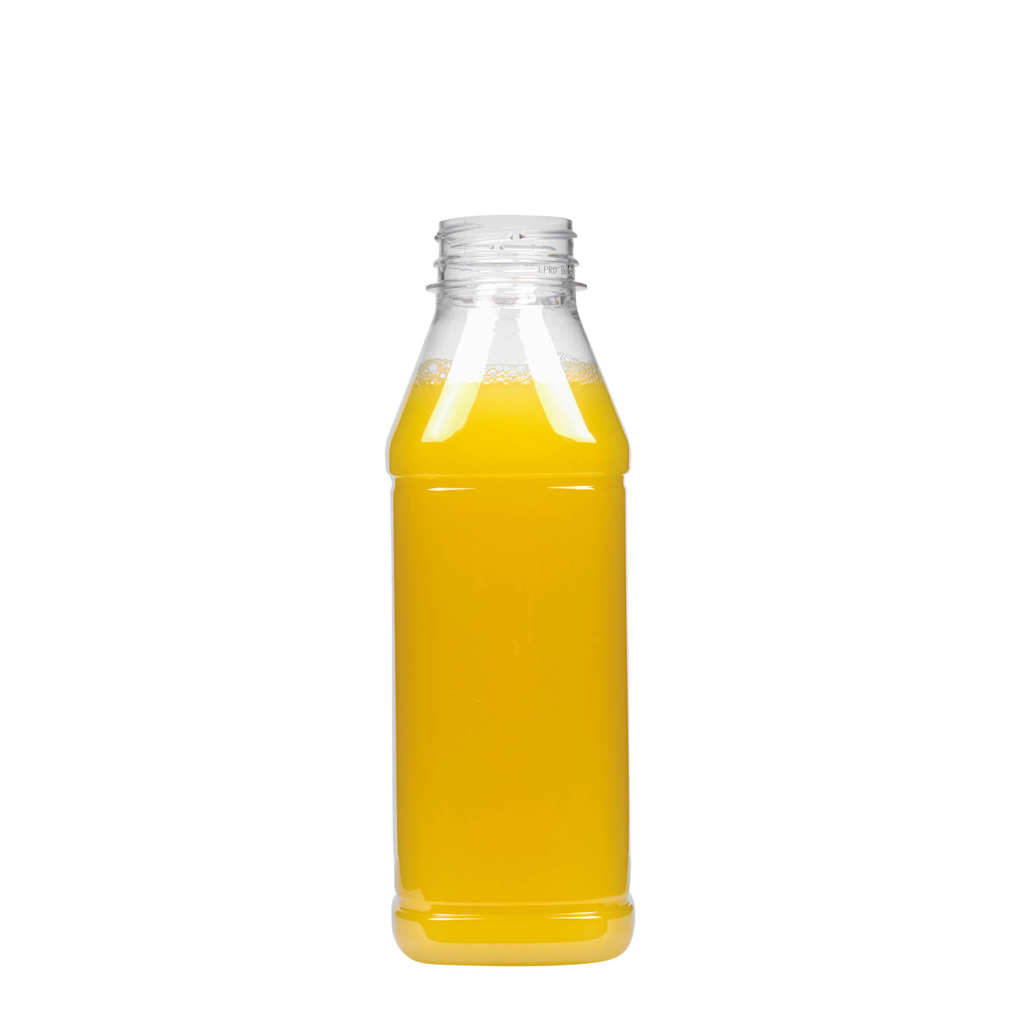 Garrafa PET de 500 ml 'Milk and Juice Carré', quadrada, plástico, boca: 38 mm Garrafa PET de 500 ml 'Milk and Juice Carré', quadrada, plástico, boca: 38 mm