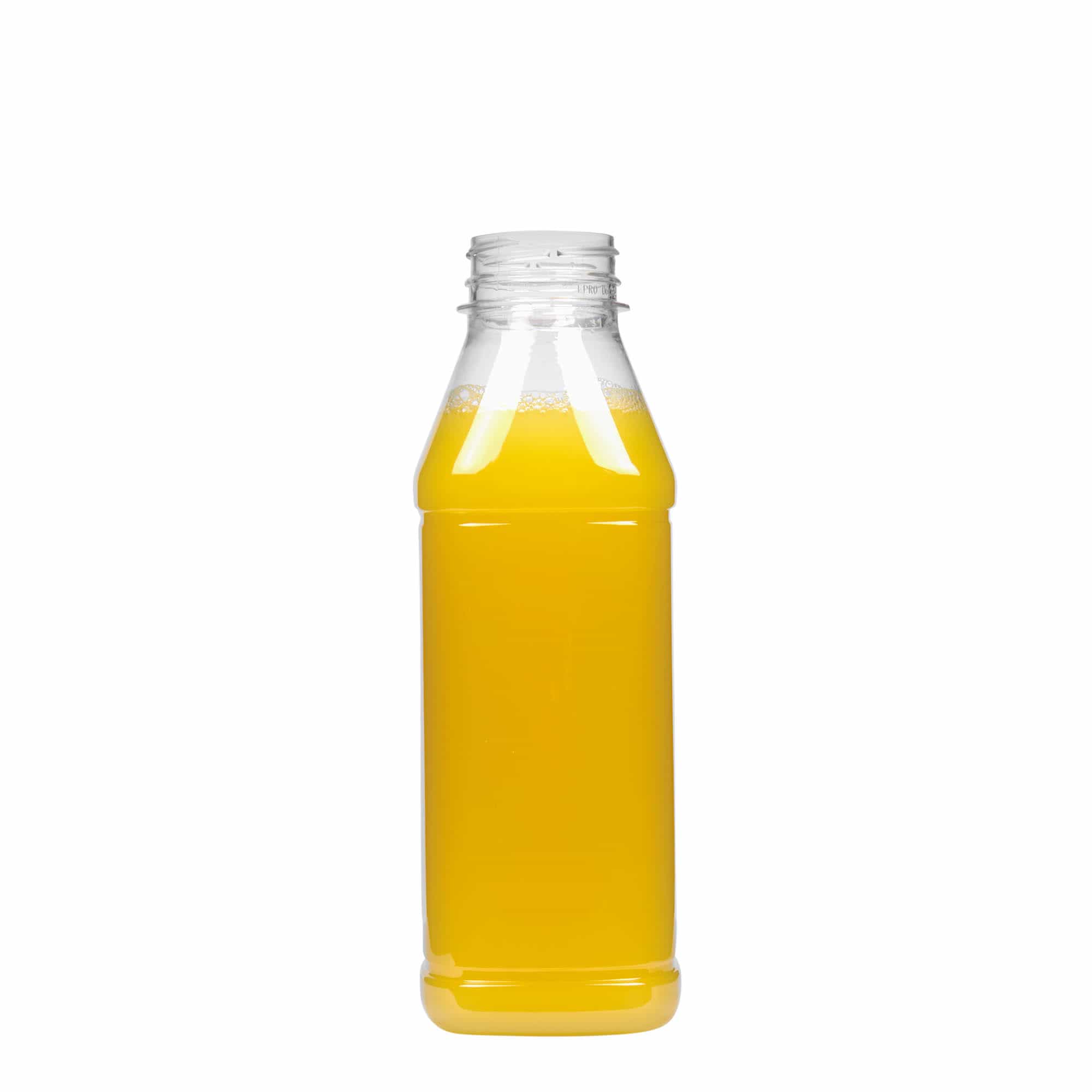 Garrafa PET de 500 ml 'Milk and Juice Carré', quadrada, plástico, boca: 38 mm Garrafa PET de 500 ml 'Milk and Juice Carré', quadrada, plástico, boca: 38 mm