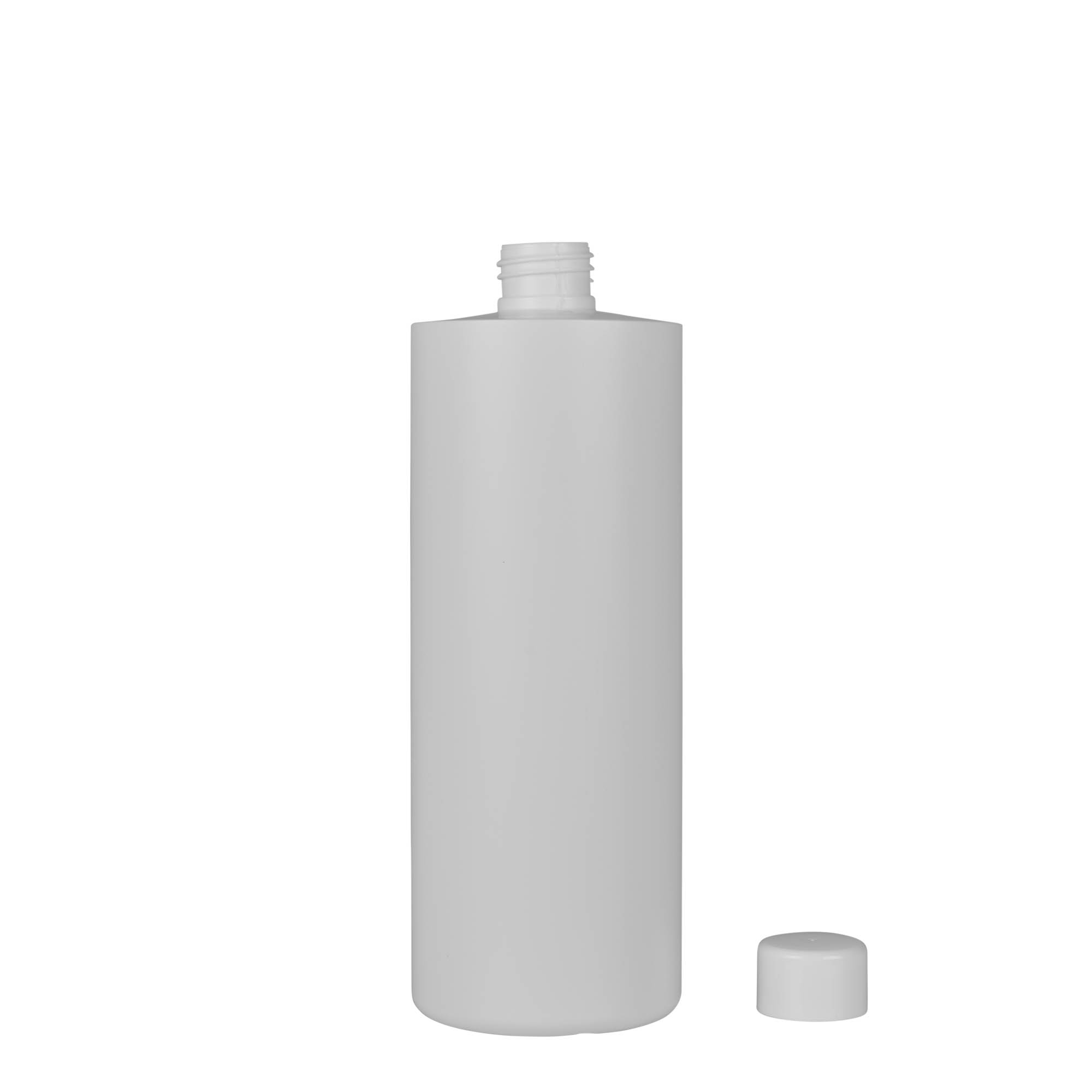 Garrafa de plástico de 500 ml 'Pipe', HDPE verde, branco, bocal: 24/410 Garrafa de plástico de 500 ml 'Pipe', HDPE verde, branco, bocal: 24/410