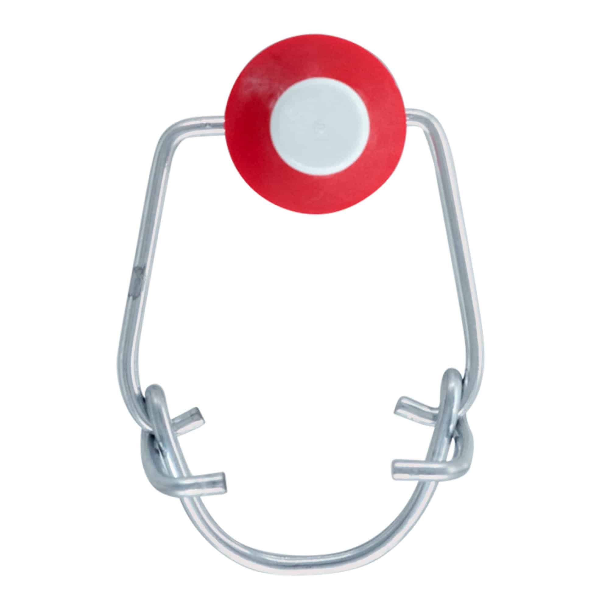 Fecho de pressão padrão, plástico, vermelho-branco Fecho de pressão padrão, plástico, vermelho-branco