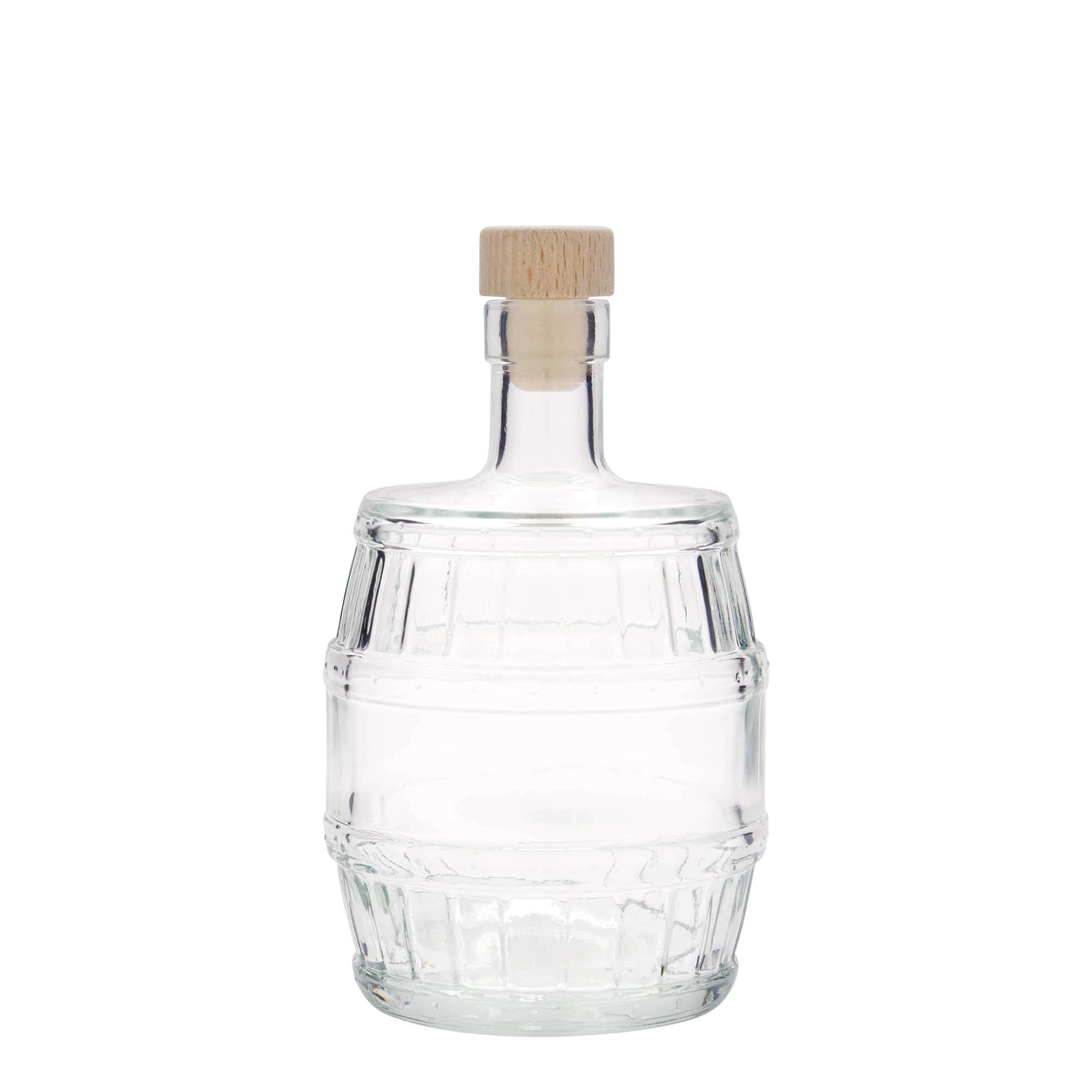Garrafa de vidro de 500 ml 'Barril', Boca: Cortiça