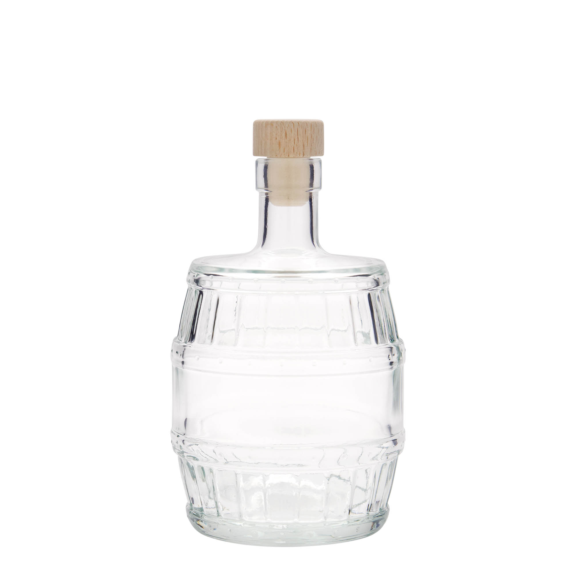 Garrafa de vidro de 500 ml 'Barril', Boca: Cortiça Garrafa de vidro de 500 ml 'Barril', Boca: Cortiça