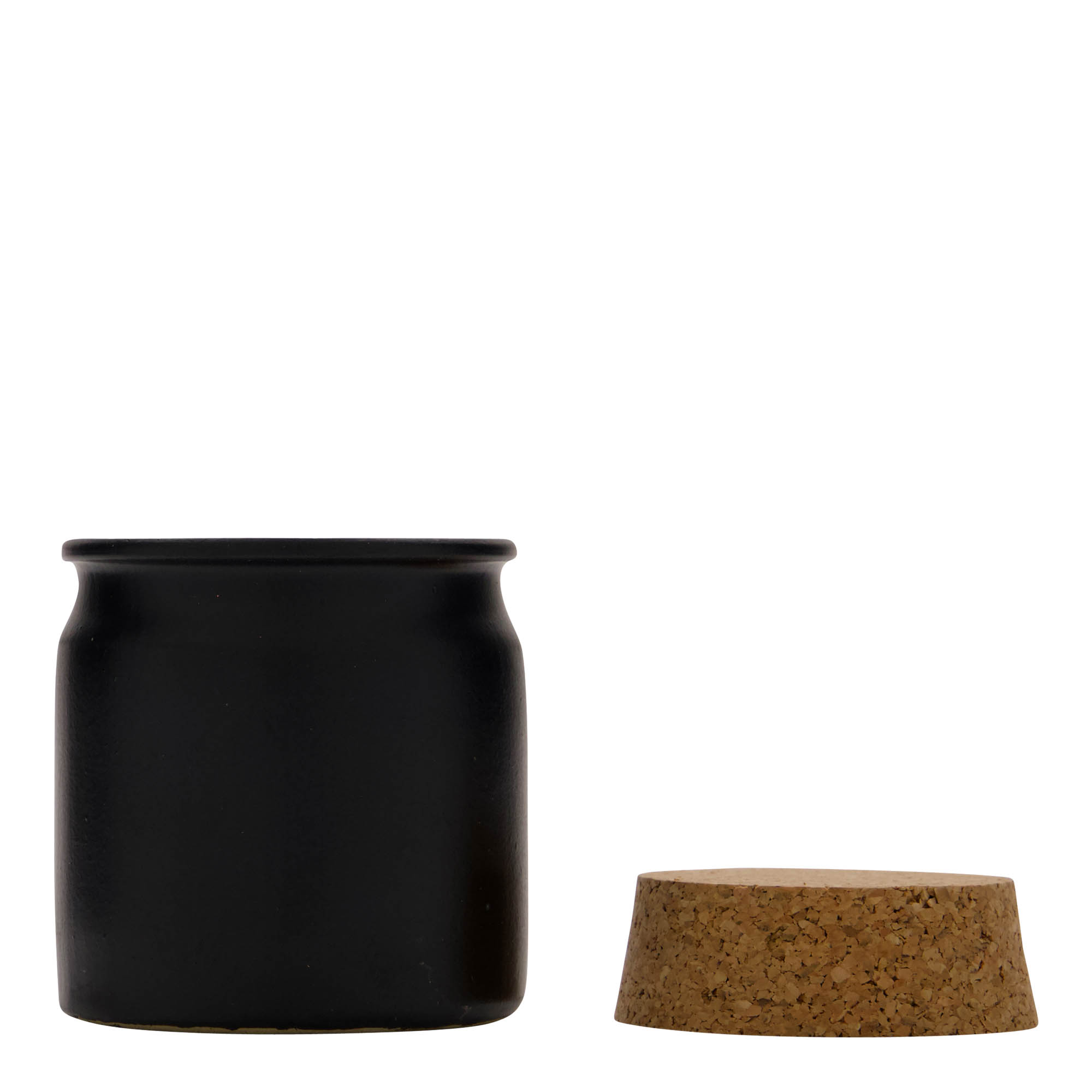 Vaso de grés 160 ml, cerâmica, preto, abertura: cortiça Vaso de grés 160 ml, cerâmica, preto, abertura: cortiça