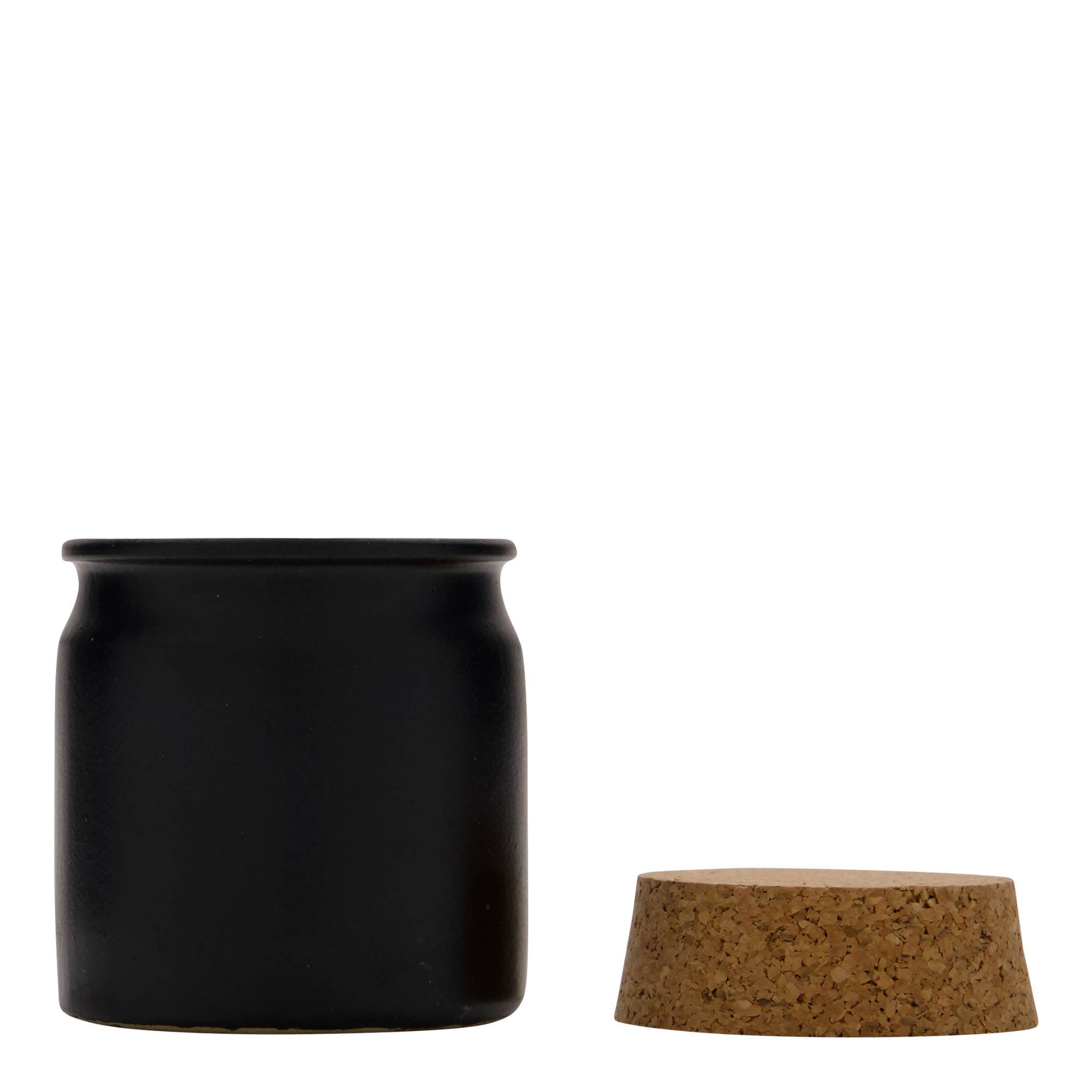 Vaso de grés 160 ml, cerâmica, preto, abertura: cortiça