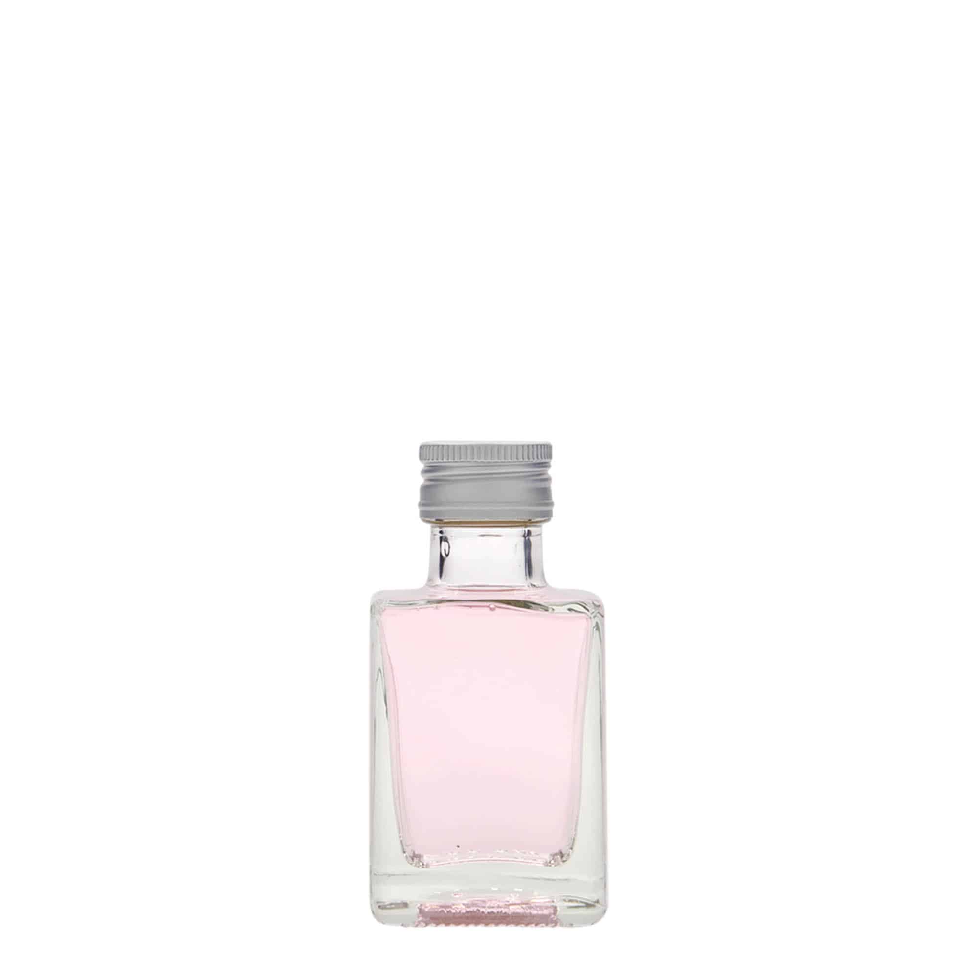 50 ml Garrafa de vidro 'Cube', quadrada, boca: PP 24