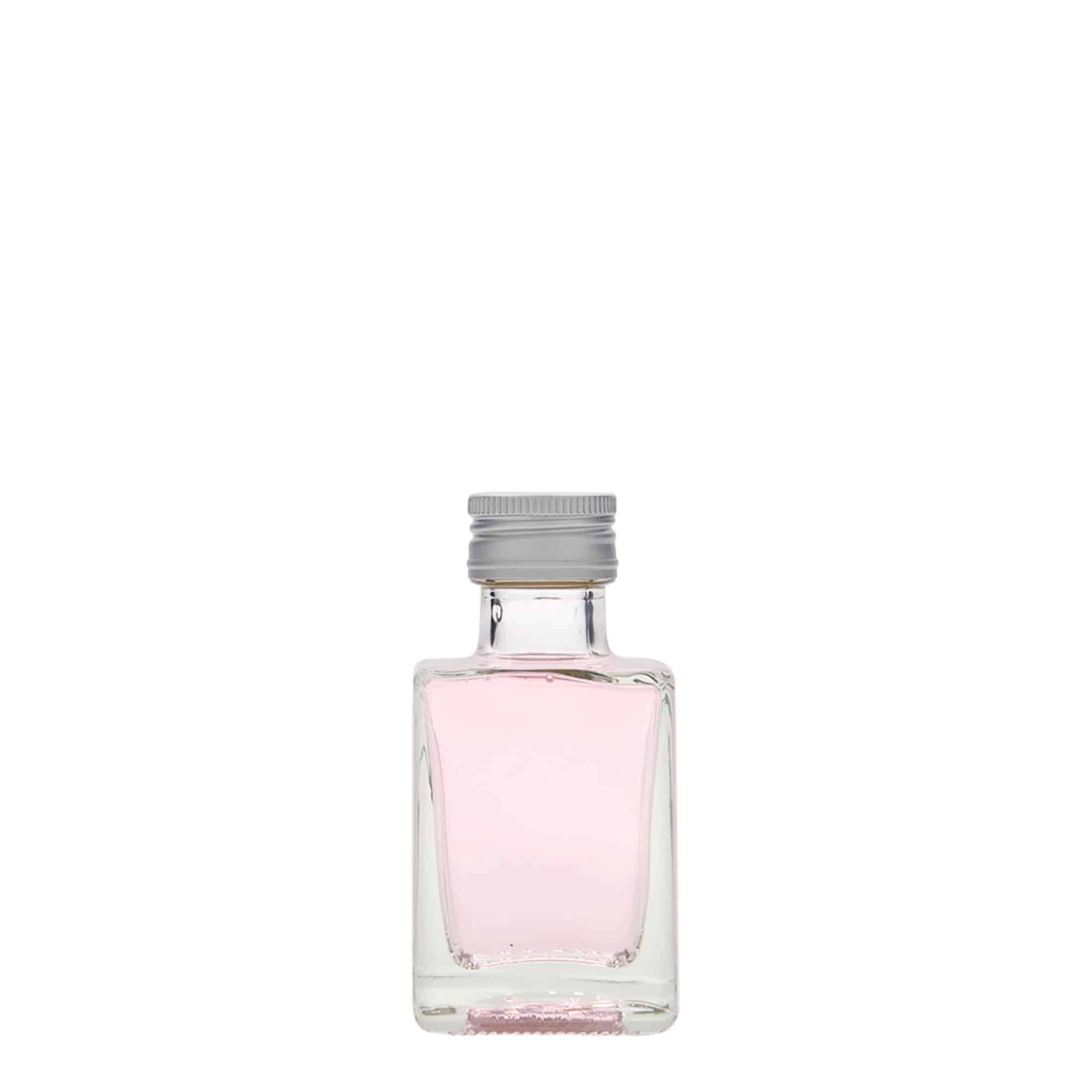 Frasco de vidro de 50 ml 'Cube', quadrado, boca: PP 24 Frasco de vidro de 50 ml 'Cube', quadrado, boca: PP 24