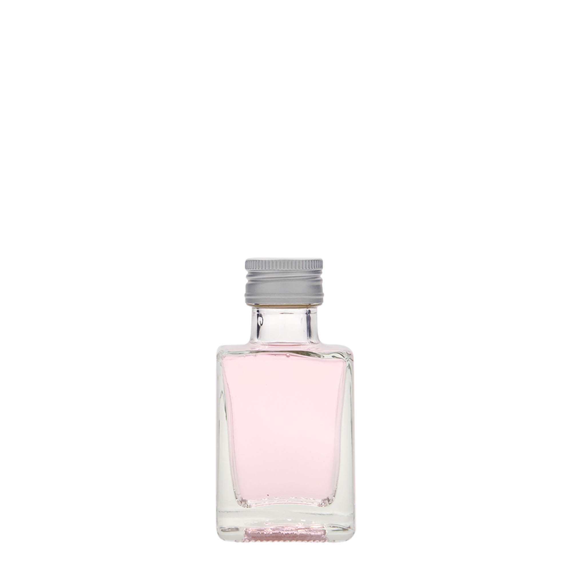 Frasco de vidro de 50 ml 'Cube', quadrado, boca: PP 24