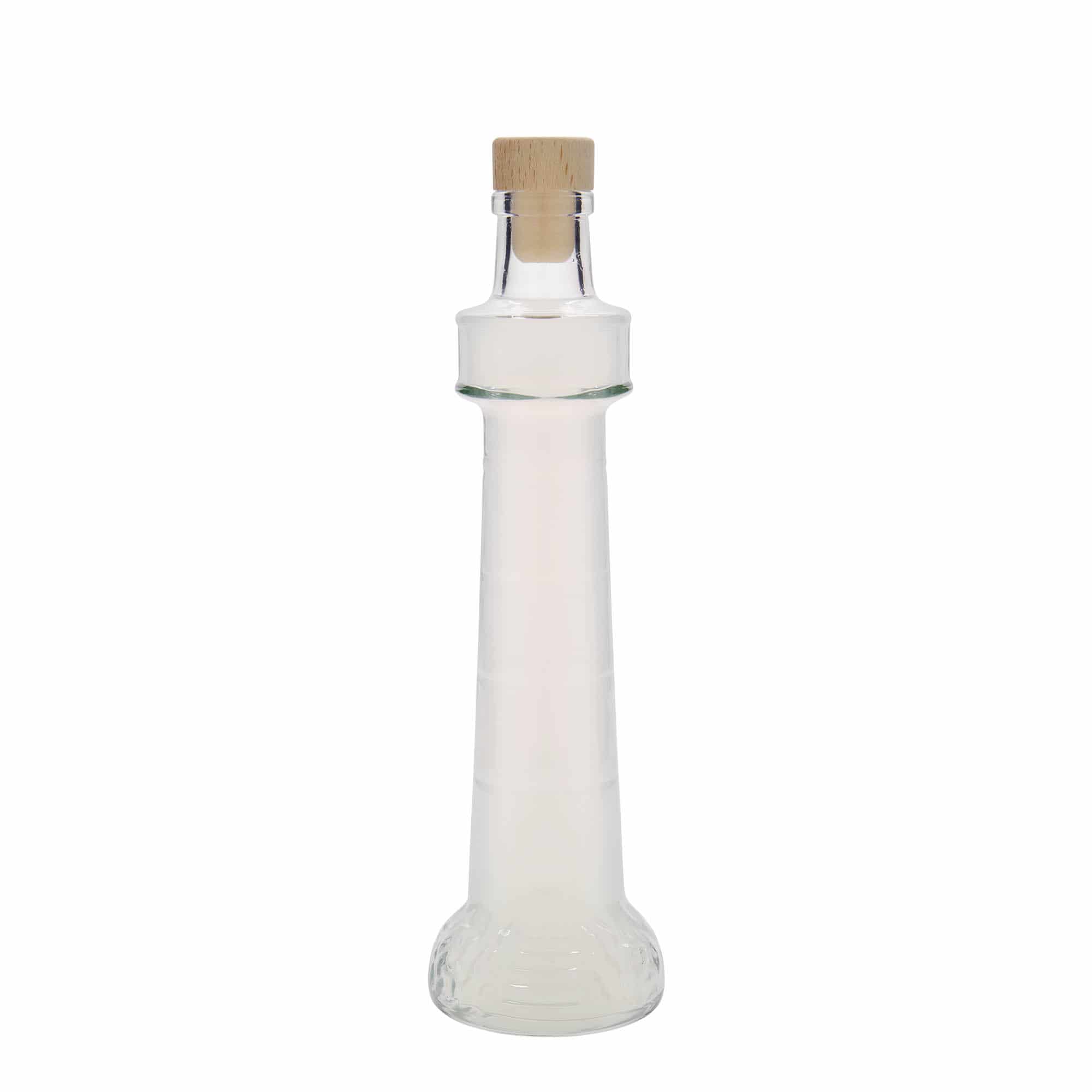 200 ml Garrafa de vidro 'Farol', boca: Cortiça