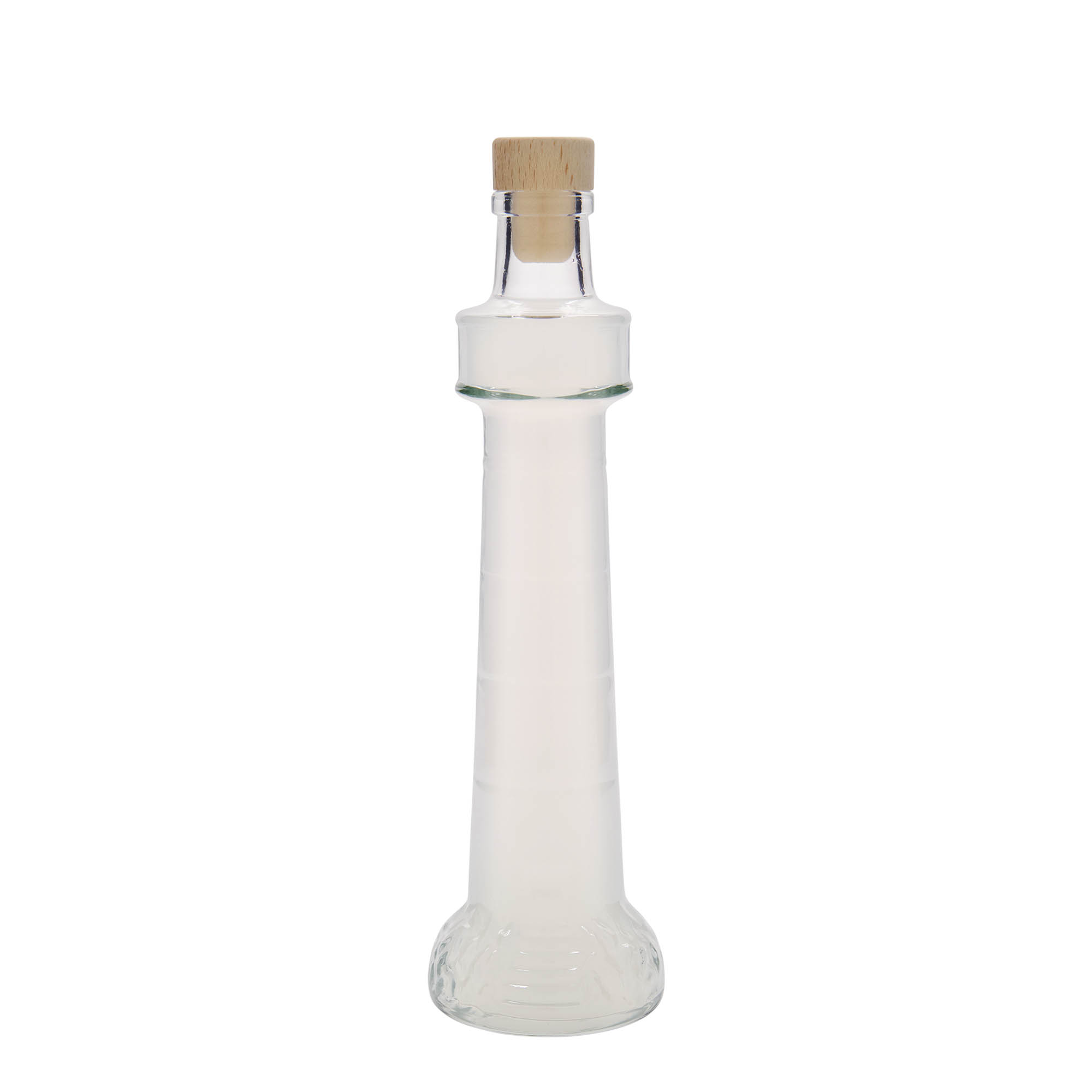 Garrafa de vidro de 200 ml 'Leuchtturm', boca: cortiça