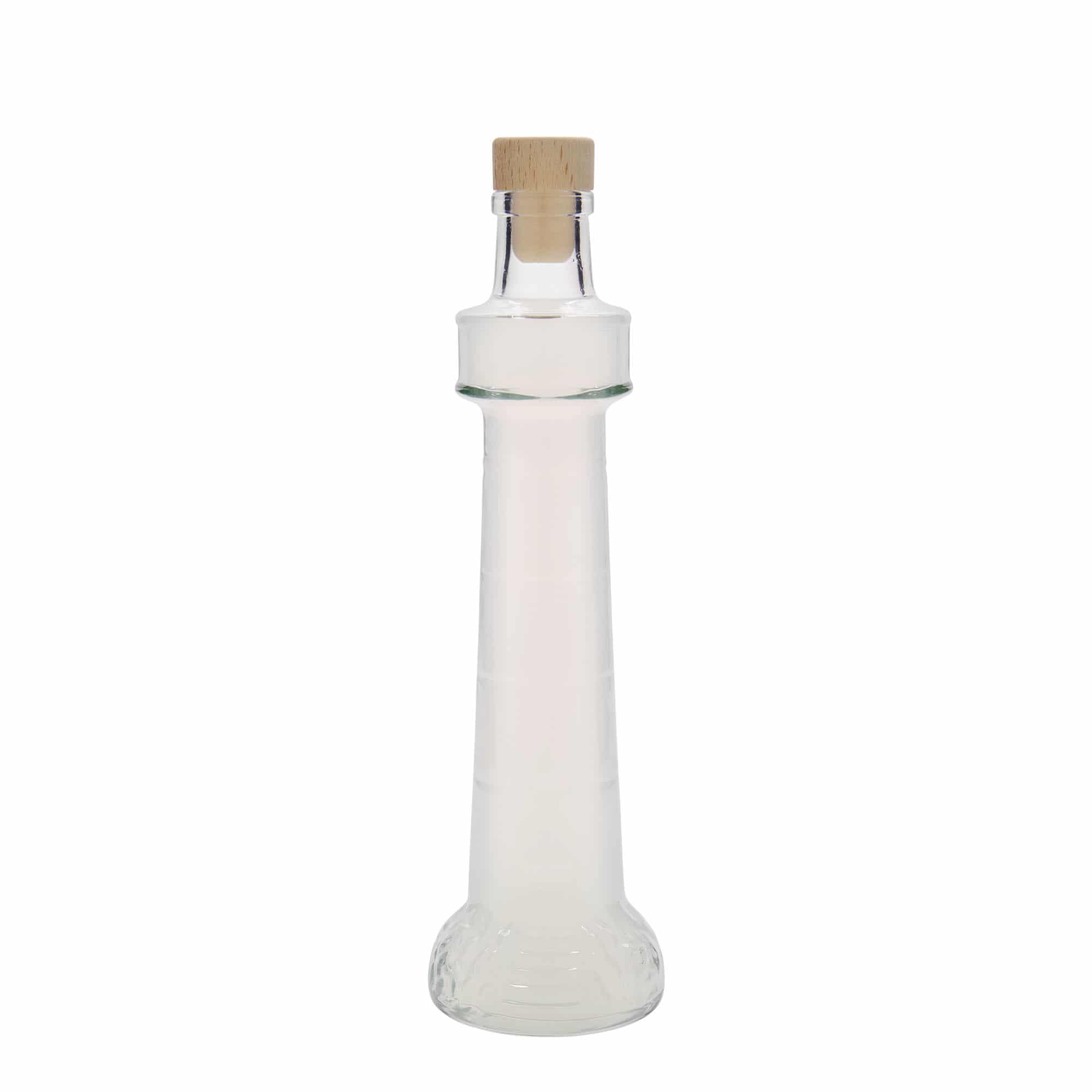 Garrafa de vidro de 200 ml 'Leuchtturm', boca: cortiça