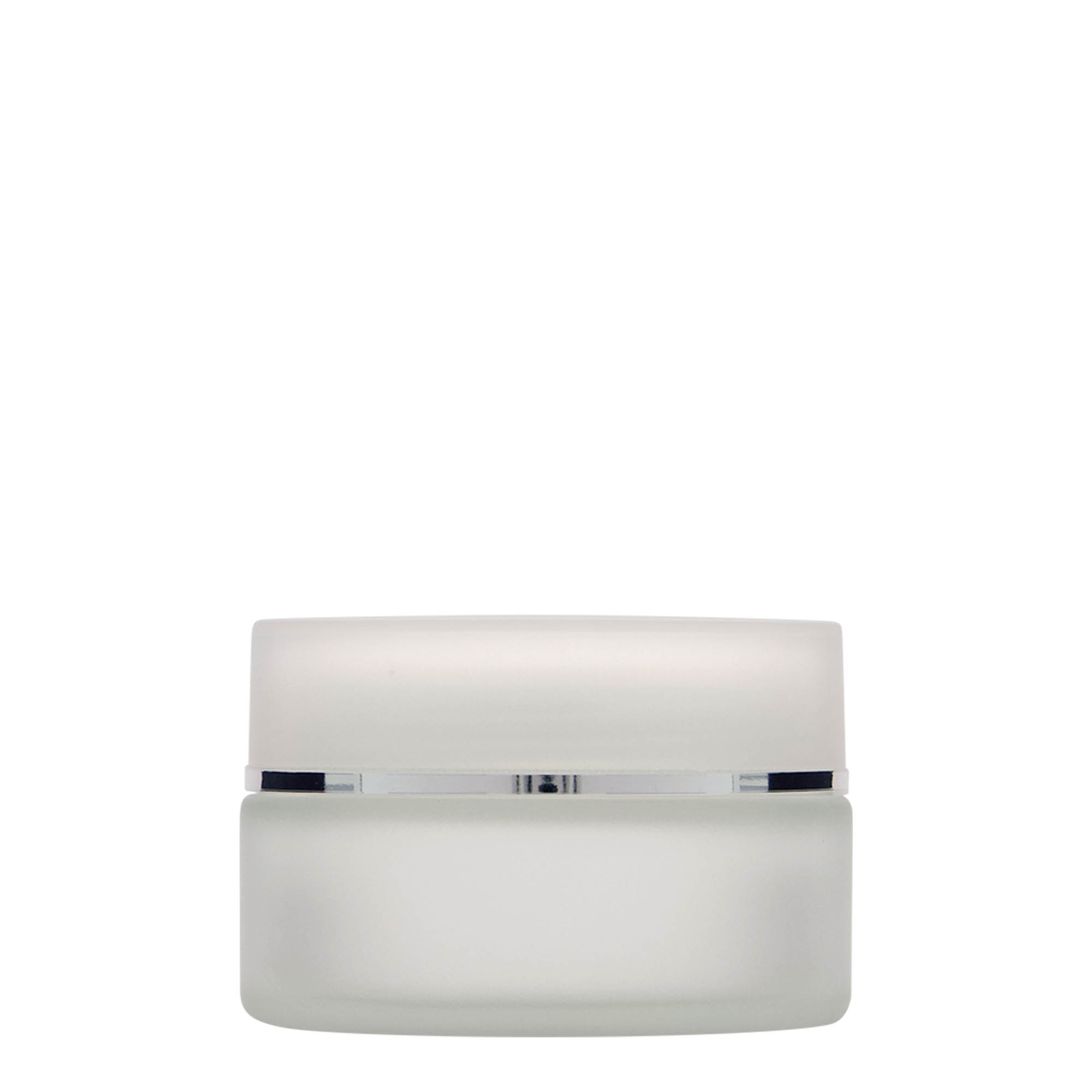 100 ml Pote 'Edição Platina', vidro, fosco, abertura: tampa de rosca