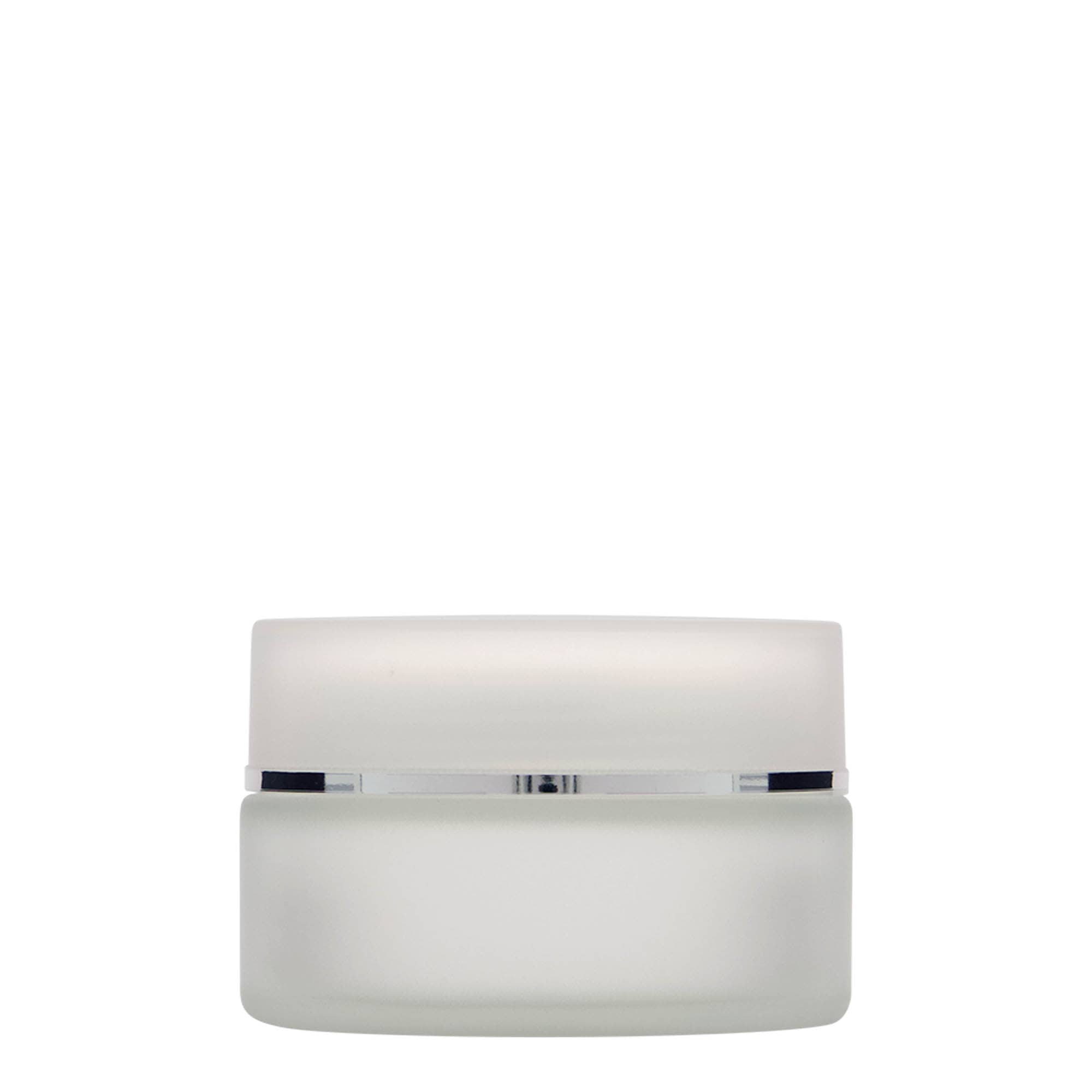 100 ml Pote 'Edição Platina', vidro, fosco, abertura: tampa de rosca