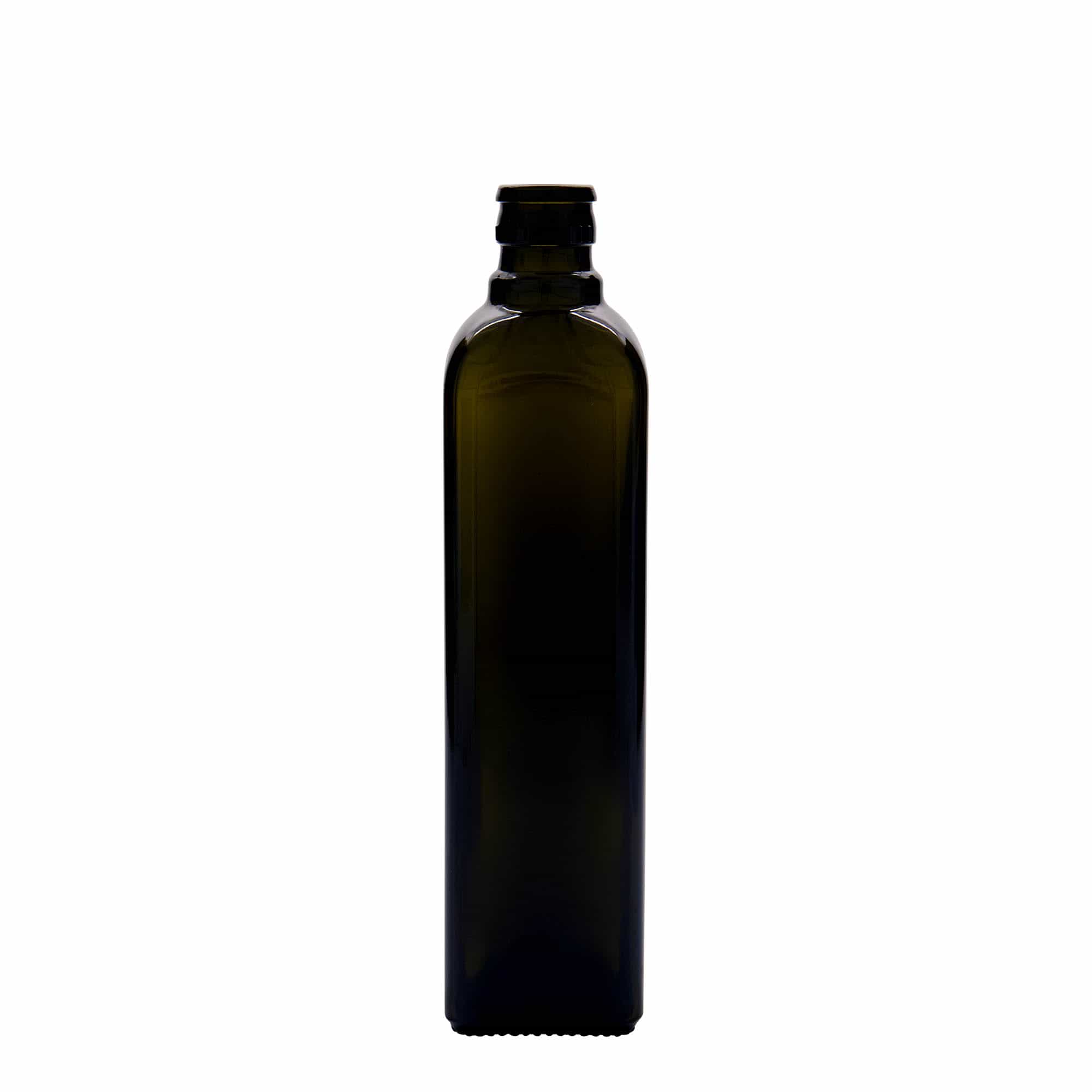 Garrafa de vinagre/óleo 'Quadra' 500 ml, vidro, quadrada, verde antigo, bocal: DOP