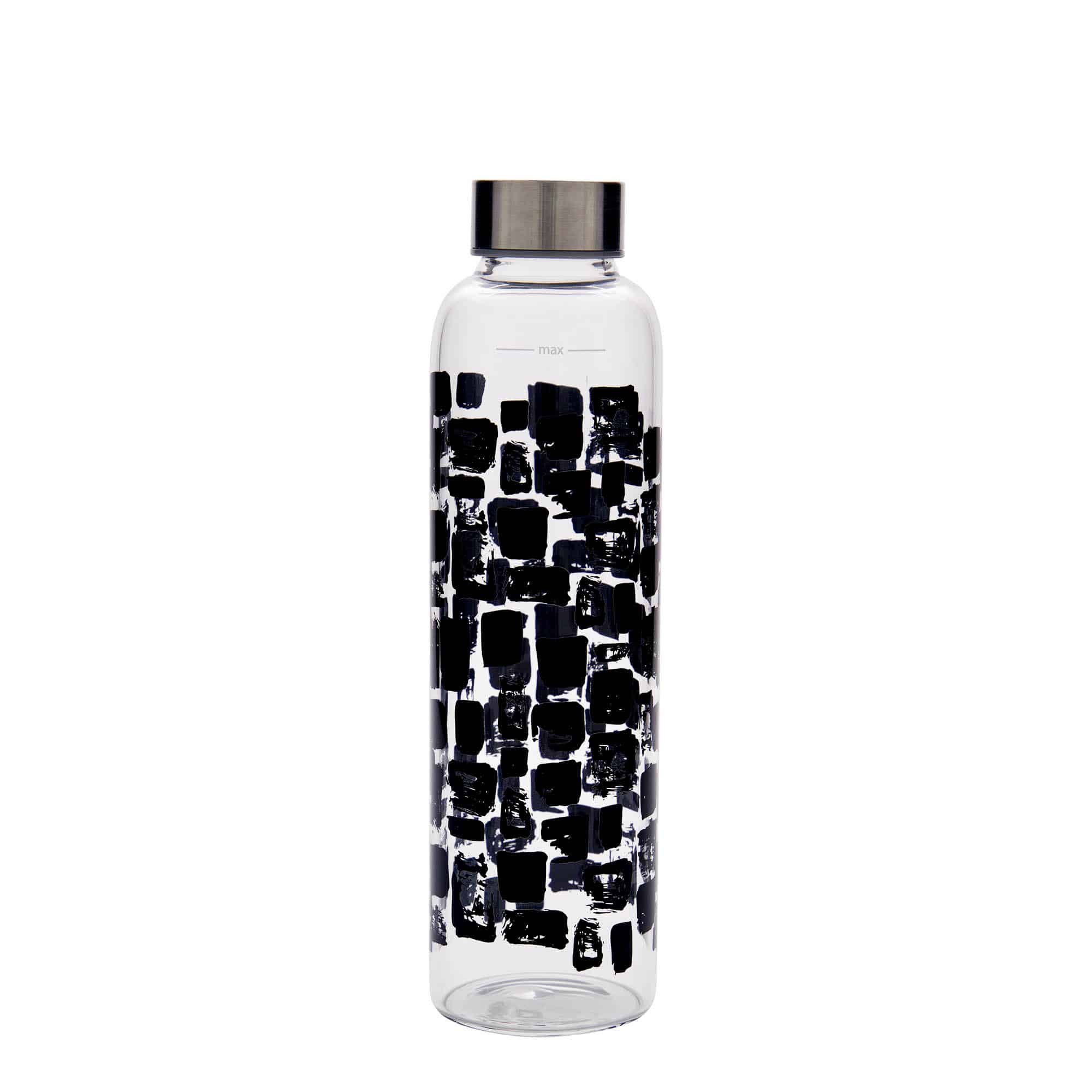 500 ml Garrafa de água 'Perseus', Motivo: Retângulos pretos, boca: Tampa de rosca 500 ml Garrafa de água 'Perseus', Motivo: Retângulos pretos, boca: Tampa de rosca