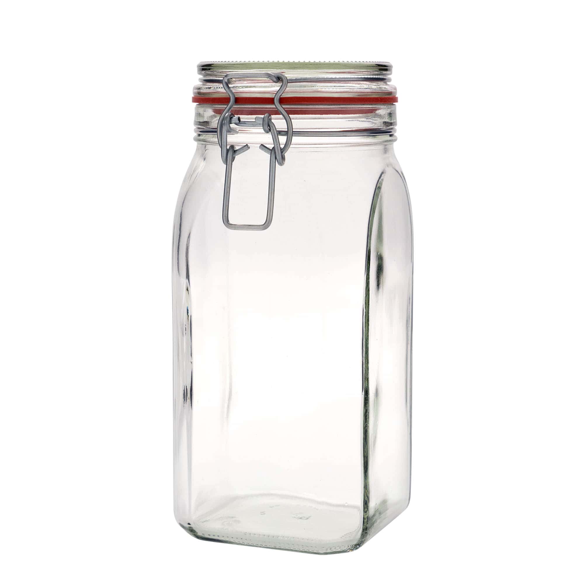 1.540 ml frasco de vidro com fecho de alavanca, quadrado, abertura: fecho de alavanca