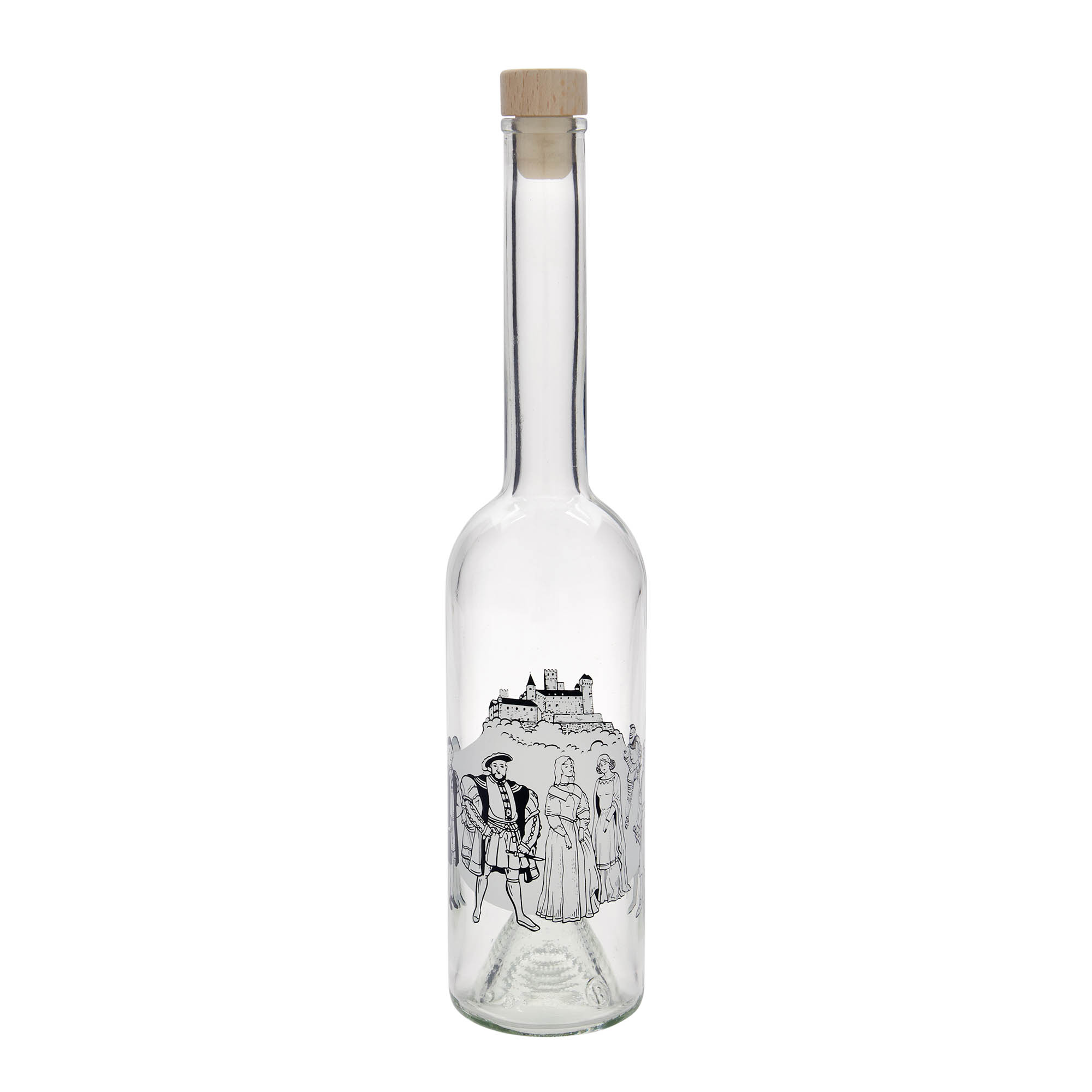 Garrafa de vidro de 500 ml 'Opera', motivo: Idade Média, boca: cortiça Garrafa de vidro de 500 ml 'Opera', motivo: Idade Média, boca: cortiça