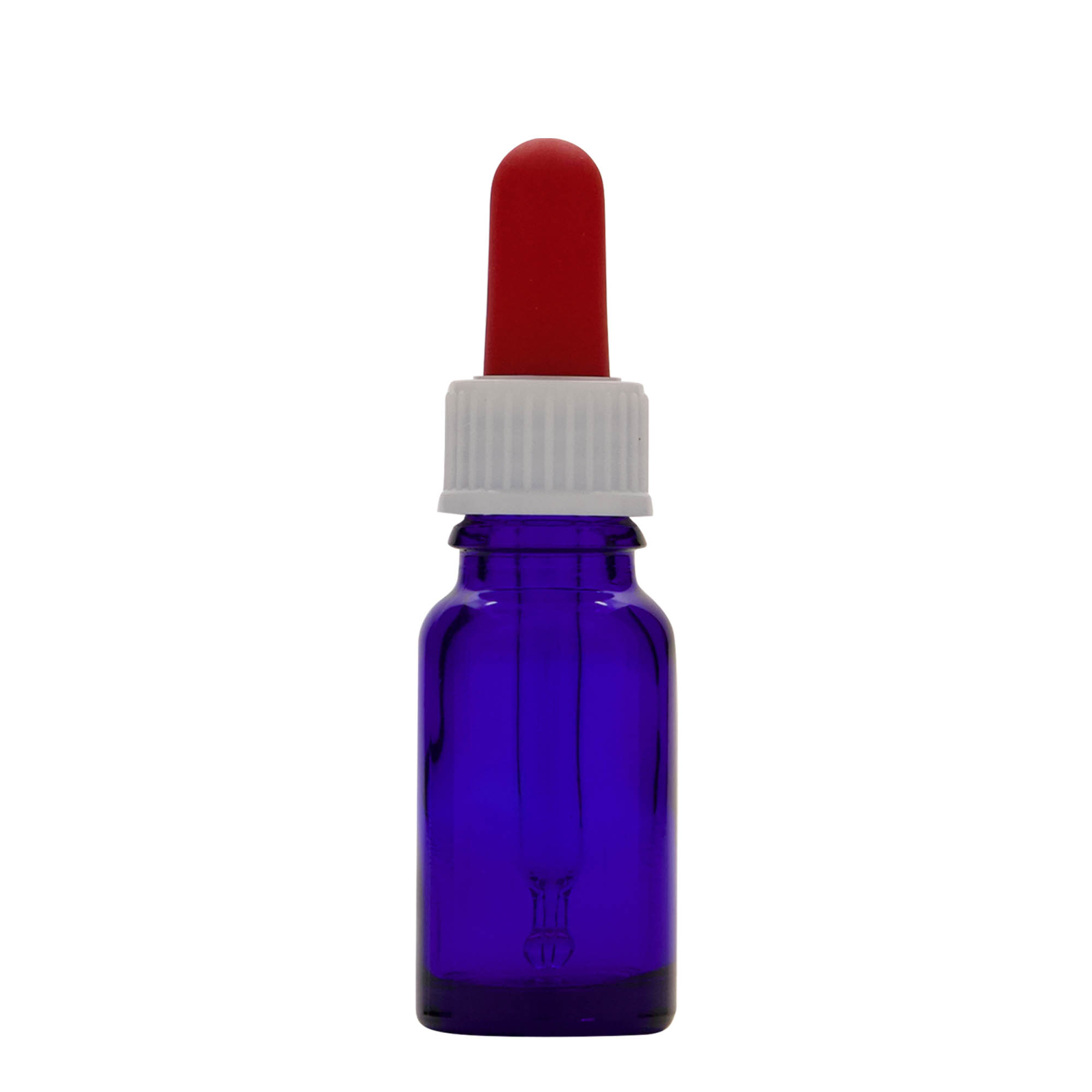 Frasco conta-gotas de 10 ml para medicamentos, vidro, azul royal-vermelho, bocal: DIN 18