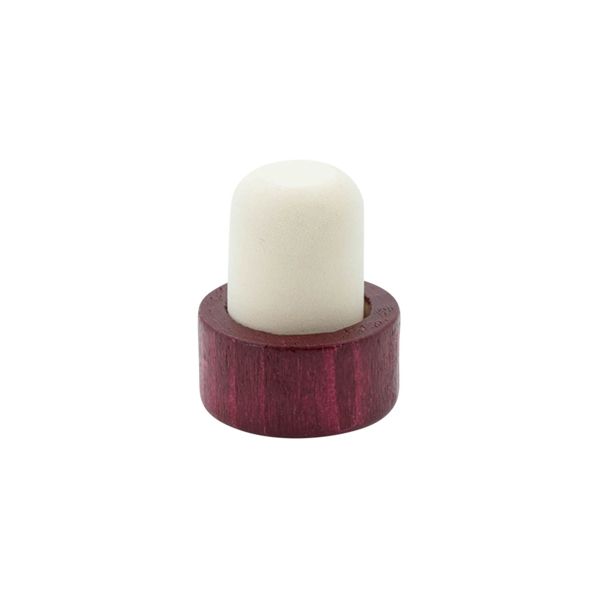 Rolha de pega 19 mm, madeira/plástico, bordô, para boca: rolha Rolha de pega 19 mm, madeira/plástico, bordô, para boca: rolha