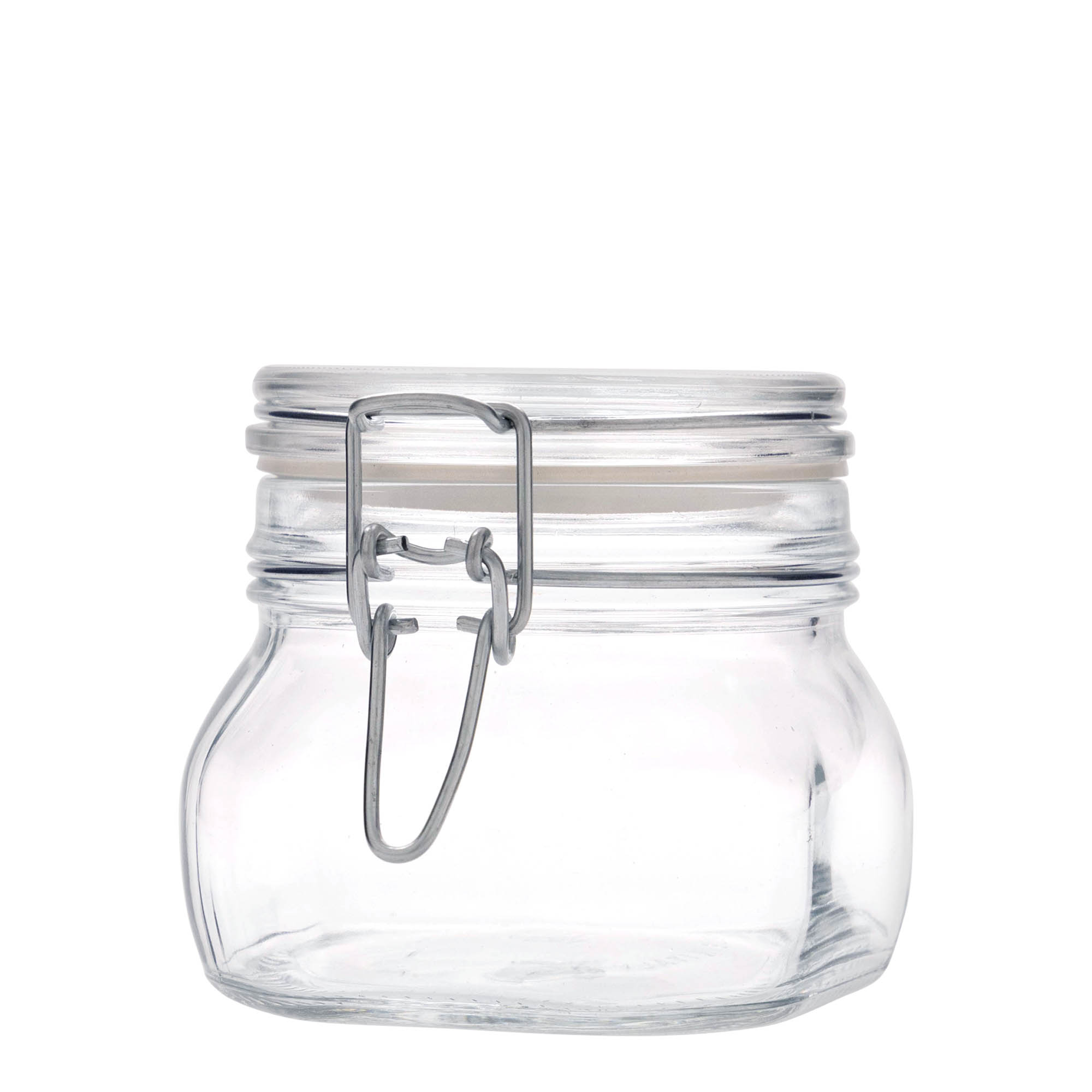 Frasco de vidro com fecho de alavanca de 500 ml 'Fido', quadrado, abertura: fecho de alavanca Frasco de vidro com fecho de alavanca de 500 ml 'Fido', quadrado, abertura: fecho de alavanca