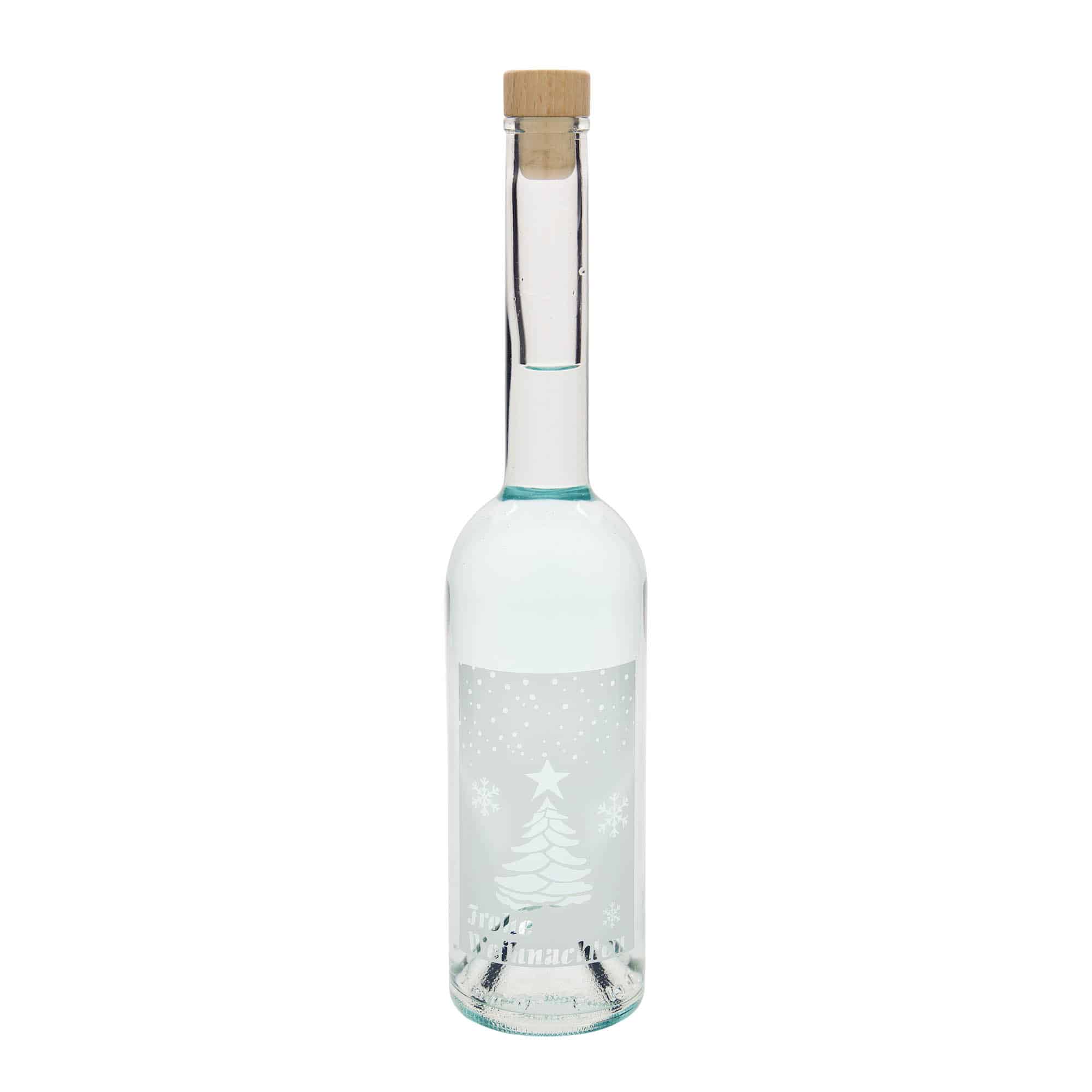 500 ml Garrafa de vidro 'Opera', Motivo: Natal Branco, boca: Cortiça