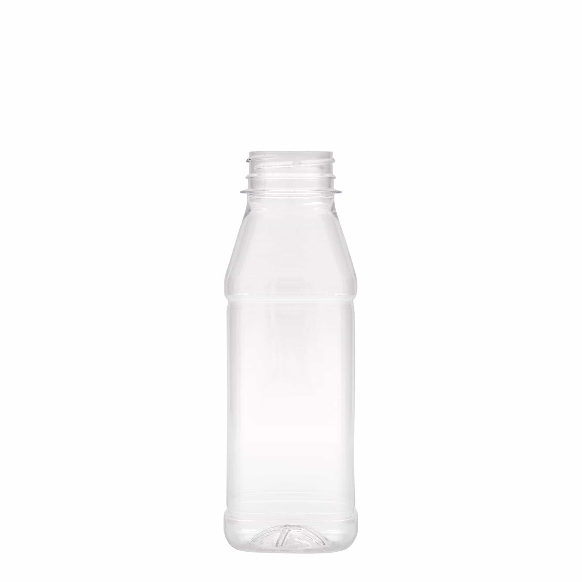 Garrafa PET de 330 ml 'Milk and Juice Carré', quadrada, plástico, boca: 38 mm