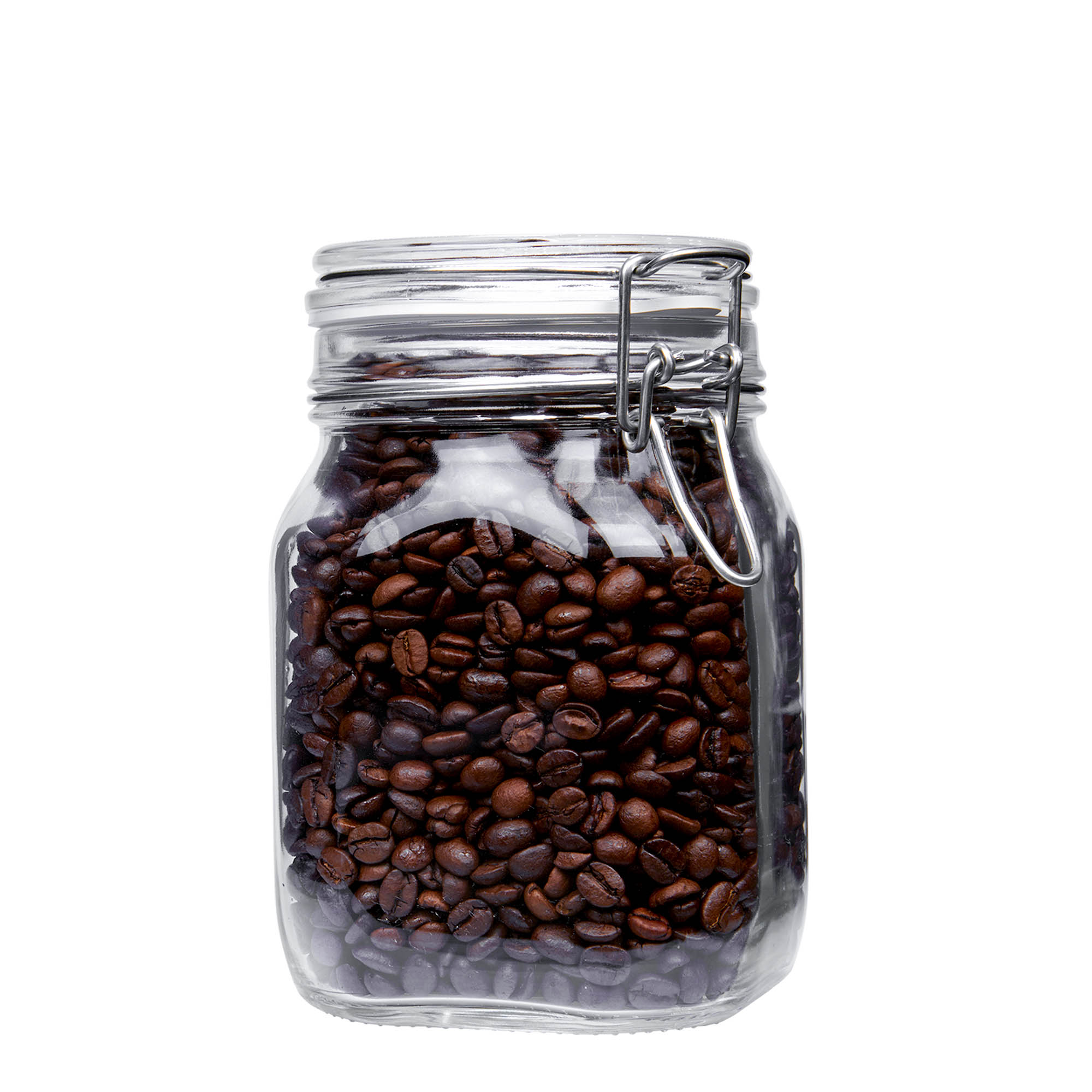 1.000 ml frasco com fecho de arame 'Fido', quadrado, abertura: fecho de arame