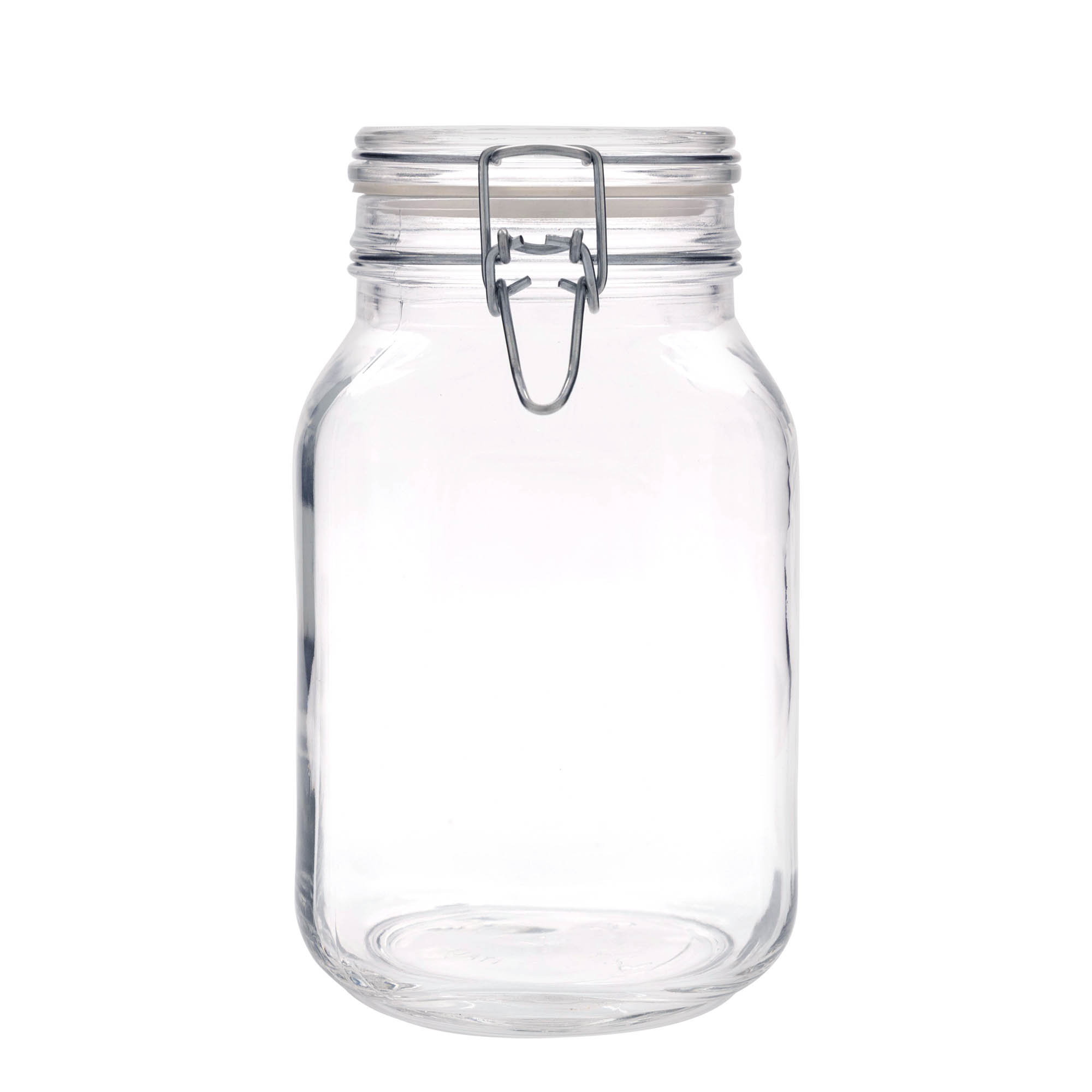Frasco de vidro com fecho de arame 'Fido', quadrado, 2.000 ml, abertura: fecho de arame