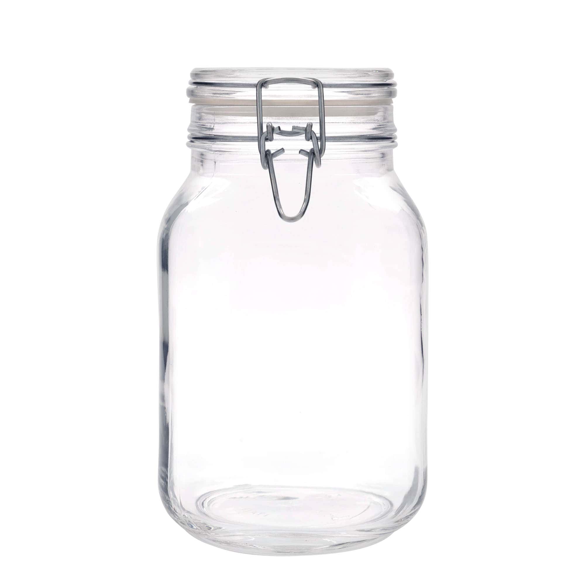 Frasco de vidro com fecho de arame 'Fido', quadrado, 2.000 ml, abertura: fecho de arame