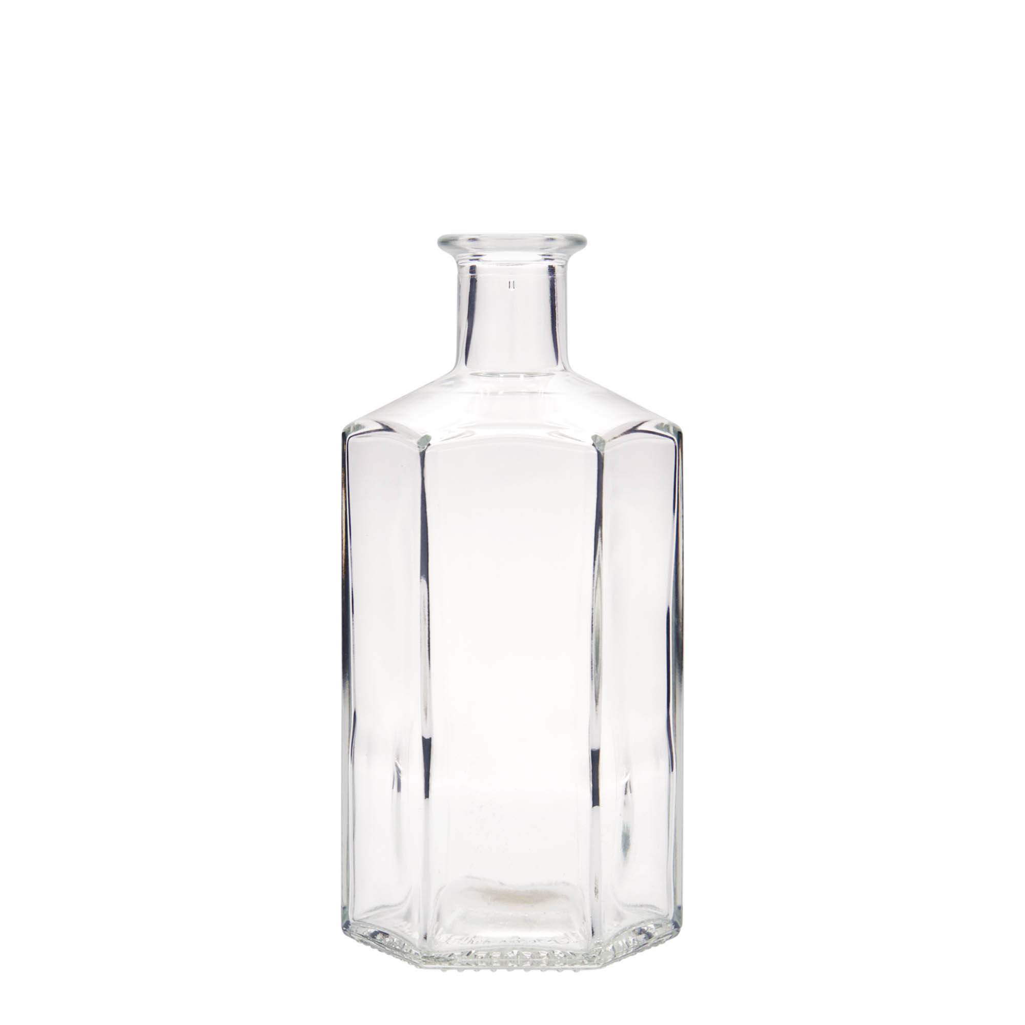 Garrafa de vidro de 500 ml Farmacêutico 'Jimmy', hexagonal, boca: cortiça Garrafa de vidro de 500 ml Farmacêutico 'Jimmy', hexagonal, boca: cortiça