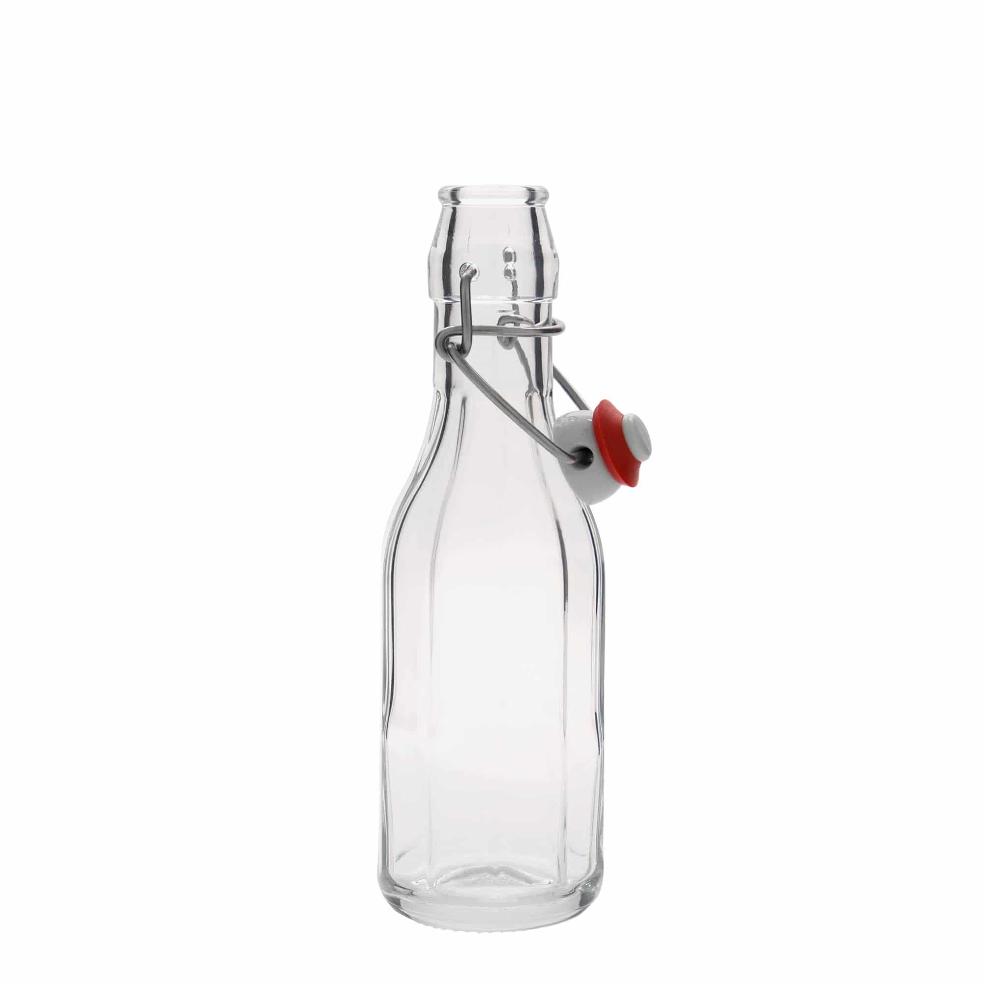 Frasco de vidro de 250 ml 'Bravo', decagonal, boca: fecho de mola