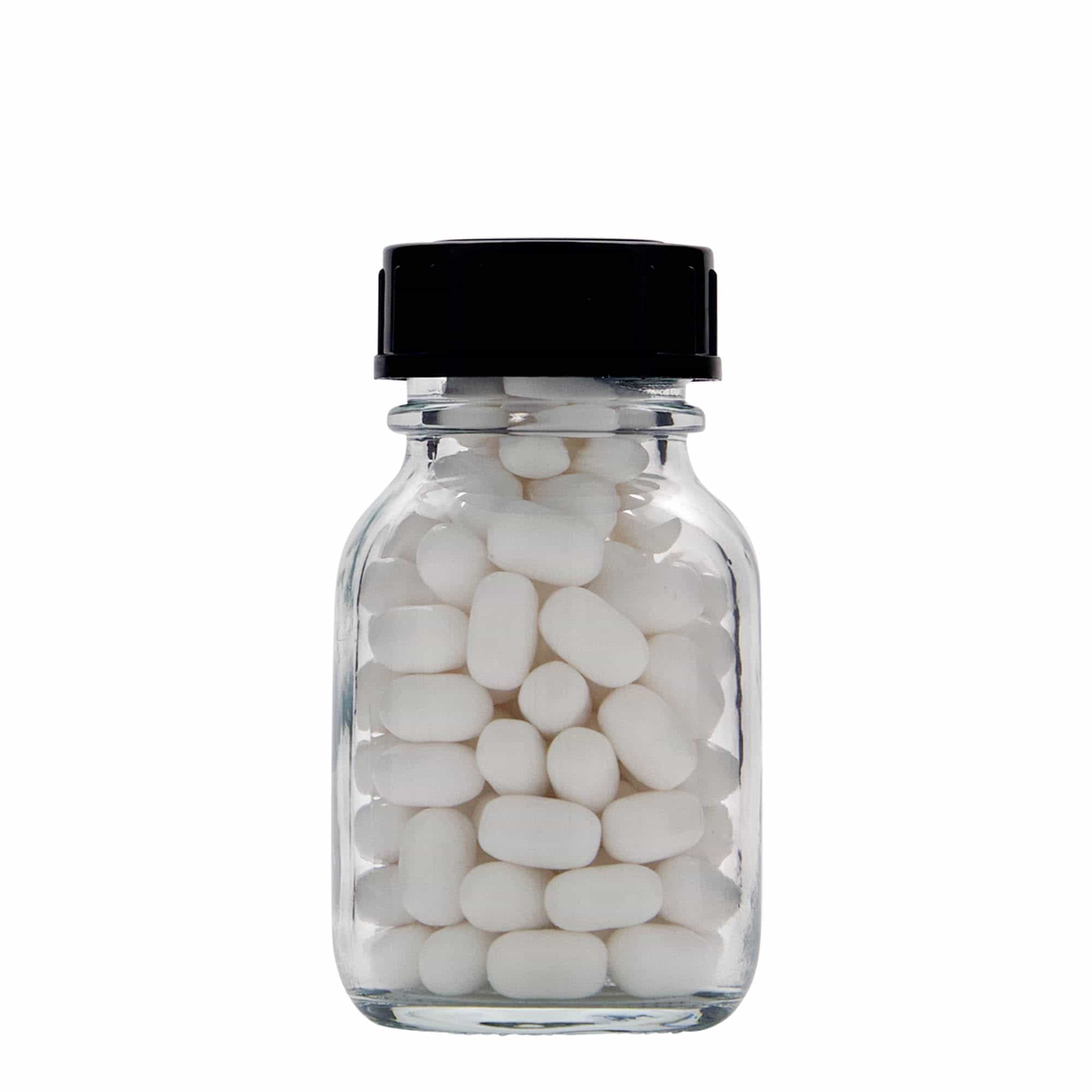 Frasco de vidro de gargalo largo de 50 ml, boca: DIN 32 Frasco de vidro de gargalo largo de 50 ml, boca: DIN 32