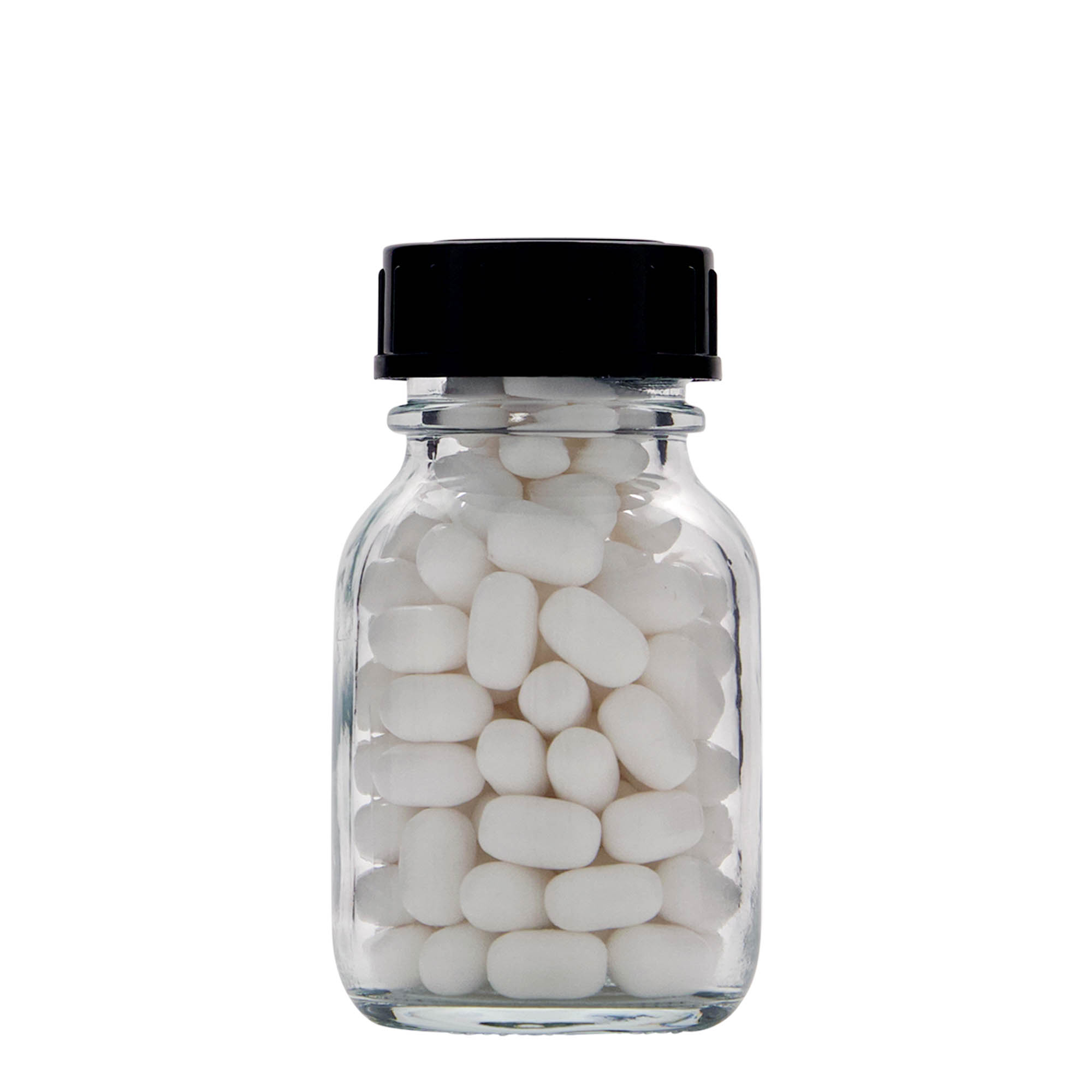 Frasco de vidro de gargalo largo de 50 ml, boca: DIN 32