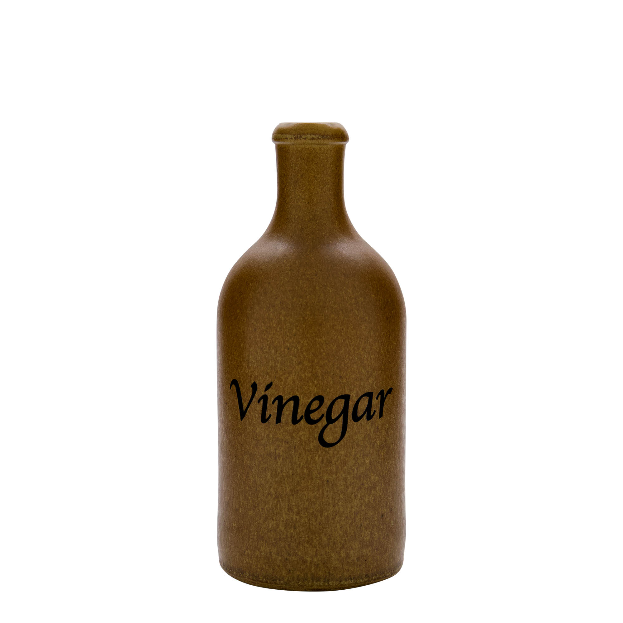 Jarro de barro 500 ml, motivo: Vinagre, grés, castanho-cristal, boca: cortiça