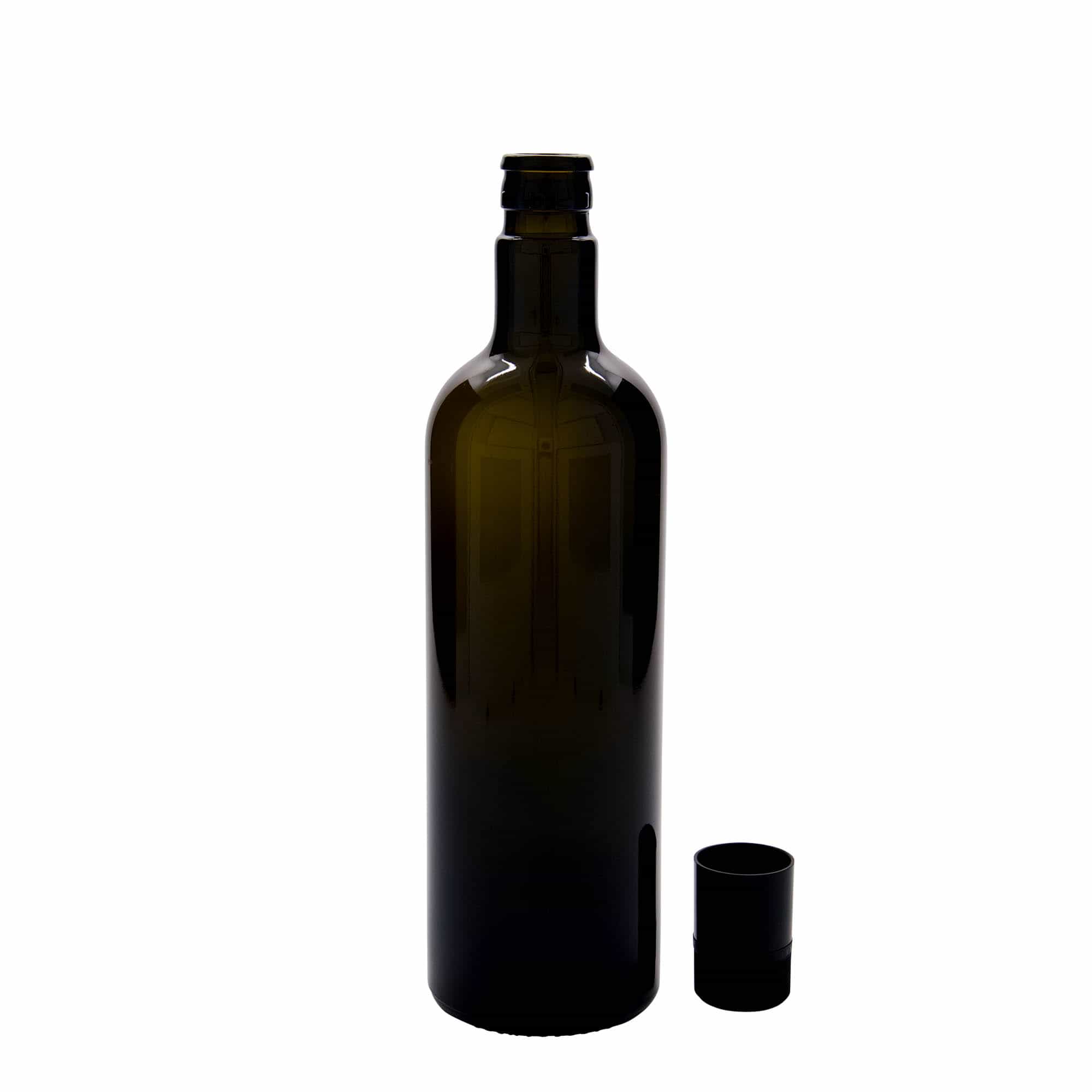 750 ml Garrafa para azeite e vinagre 'Willy New', vidro, verde antigo, boca: DOP