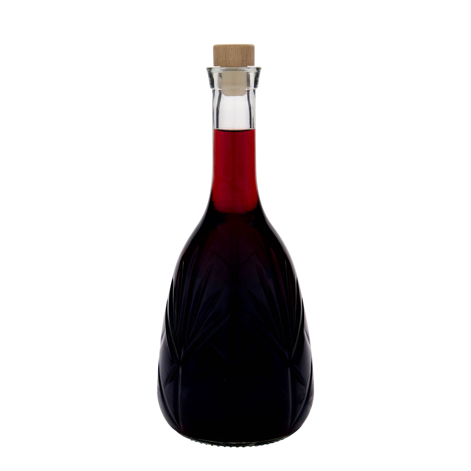 Garrafa de vidro 1.000 ml 'Reliefa', boca: cortiça