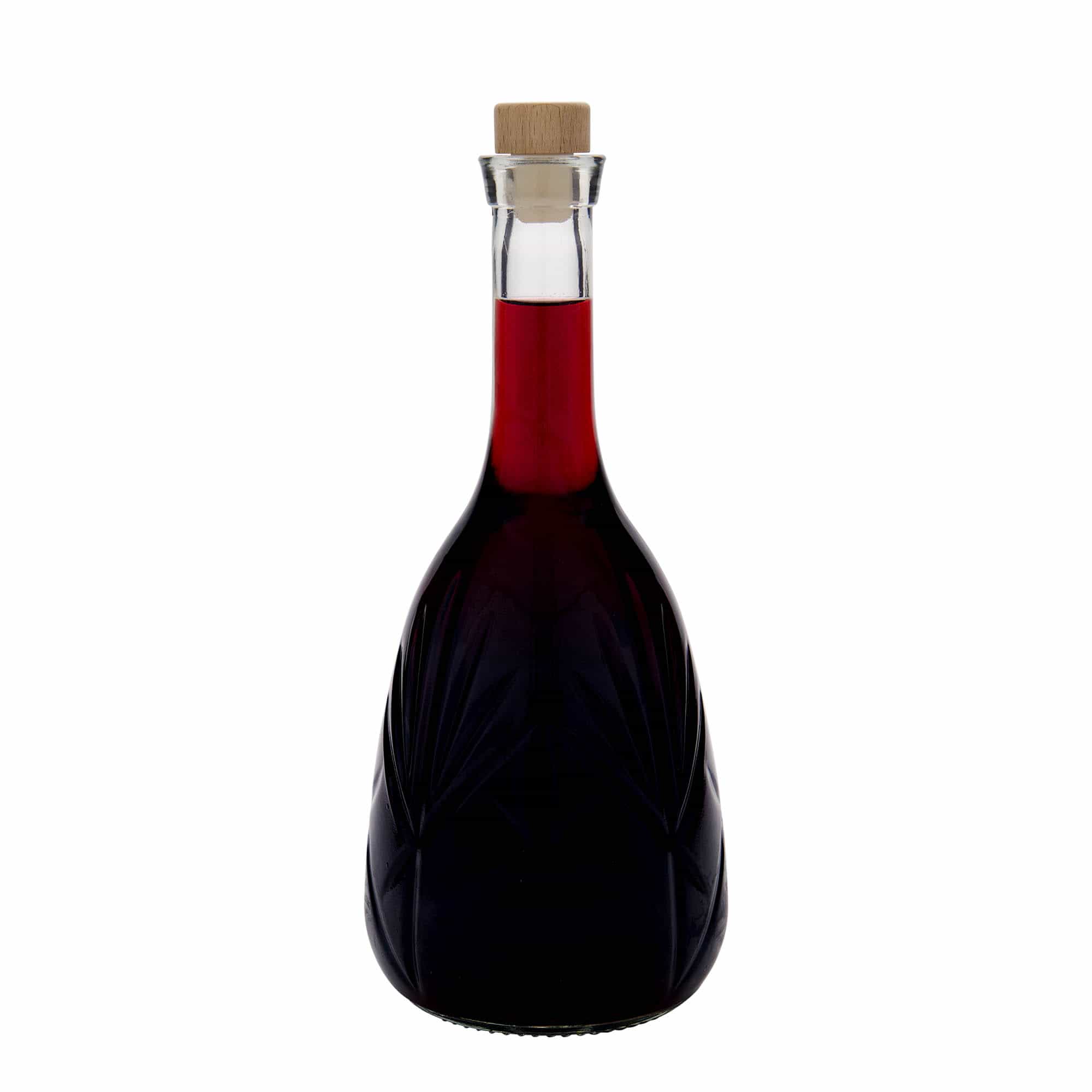 Garrafa de vidro 1.000 ml 'Reliefa', boca: cortiça
