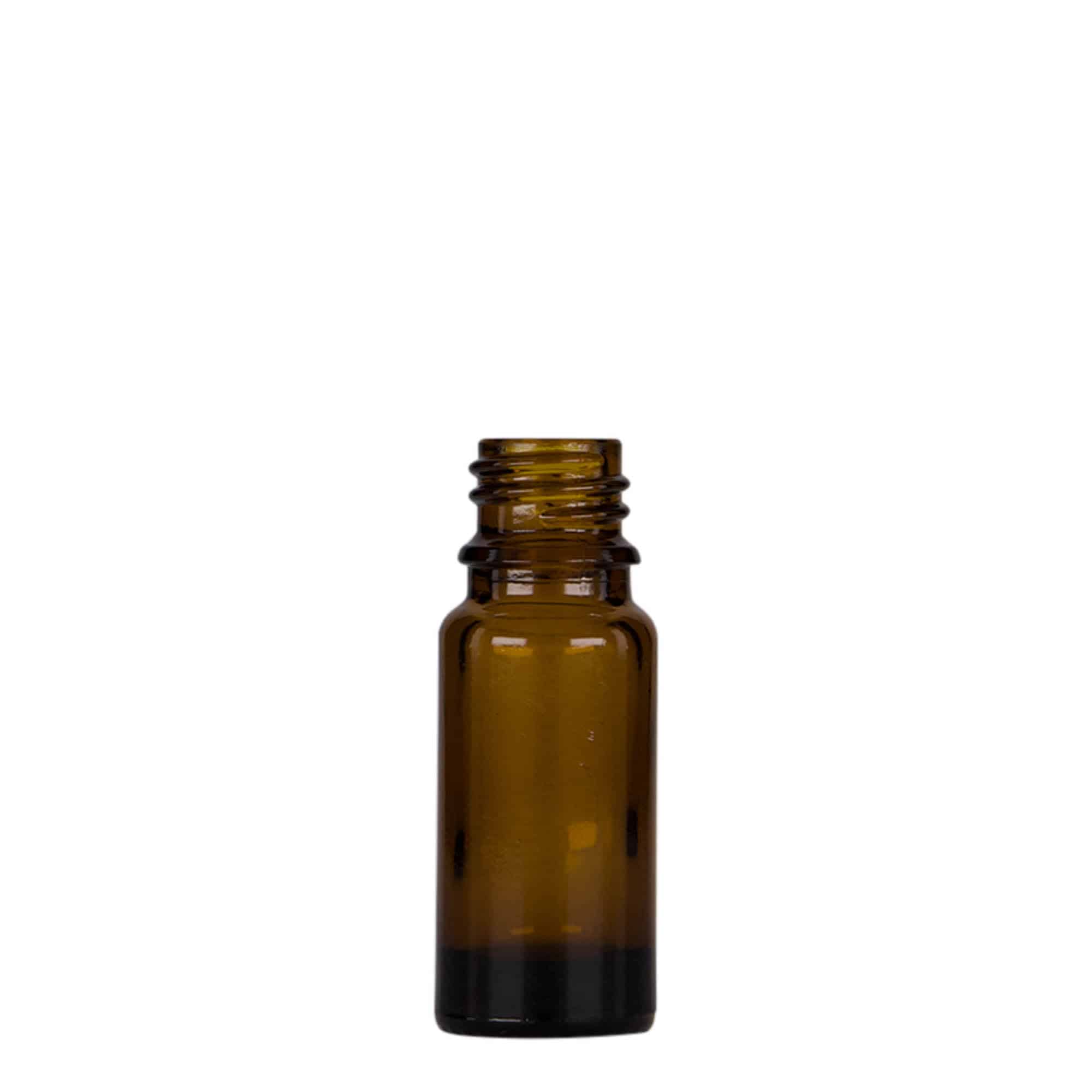 Frasco conta-gotas de 10 ml para medicamentos, vidro, castanho-escuro, bocal: DIN 18 Frasco conta-gotas de 10 ml para medicamentos, vidro, castanho-escuro, bocal: DIN 18