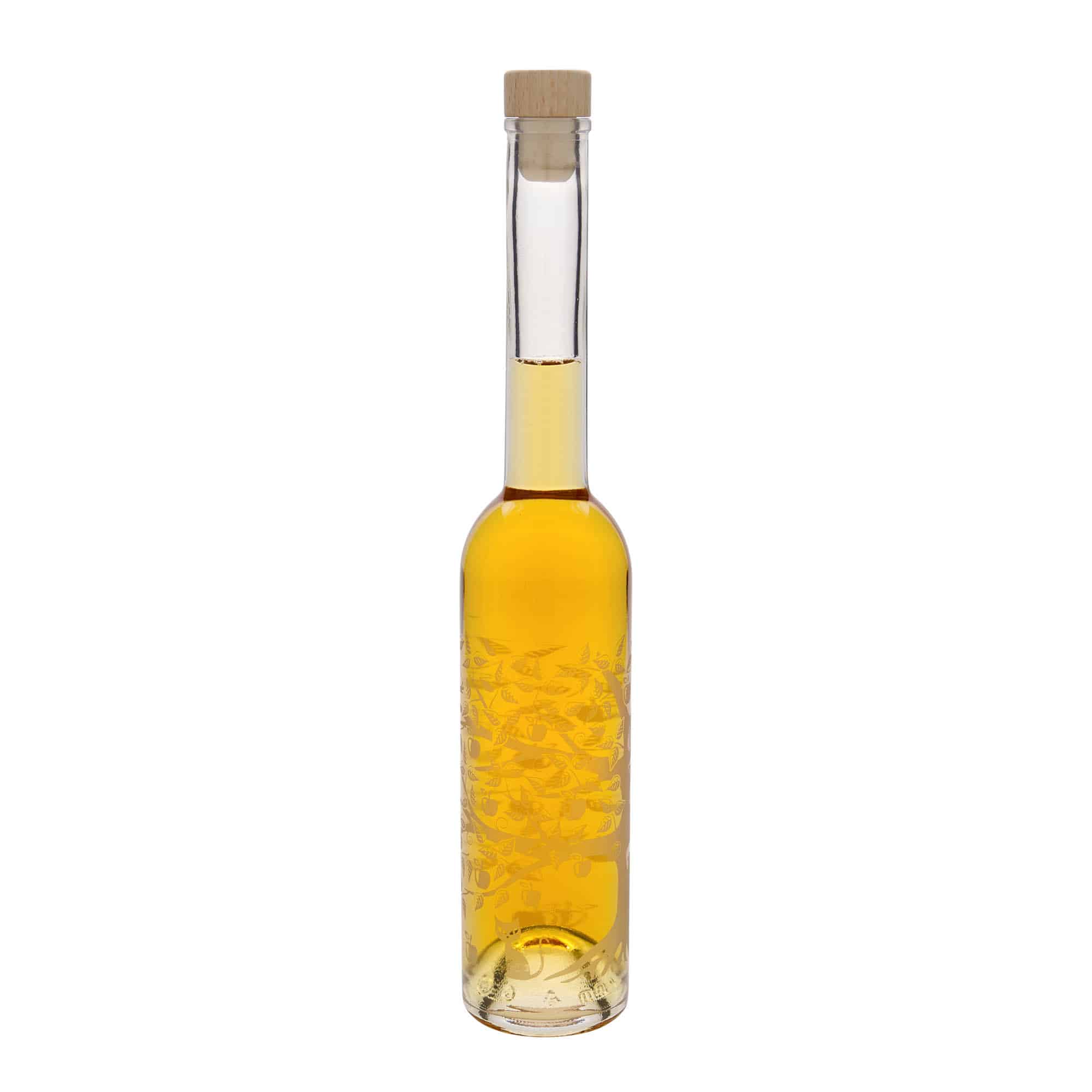 Garrafa de vidro de 350 ml 'Ópera', motivo: macieira, boca: cortiça